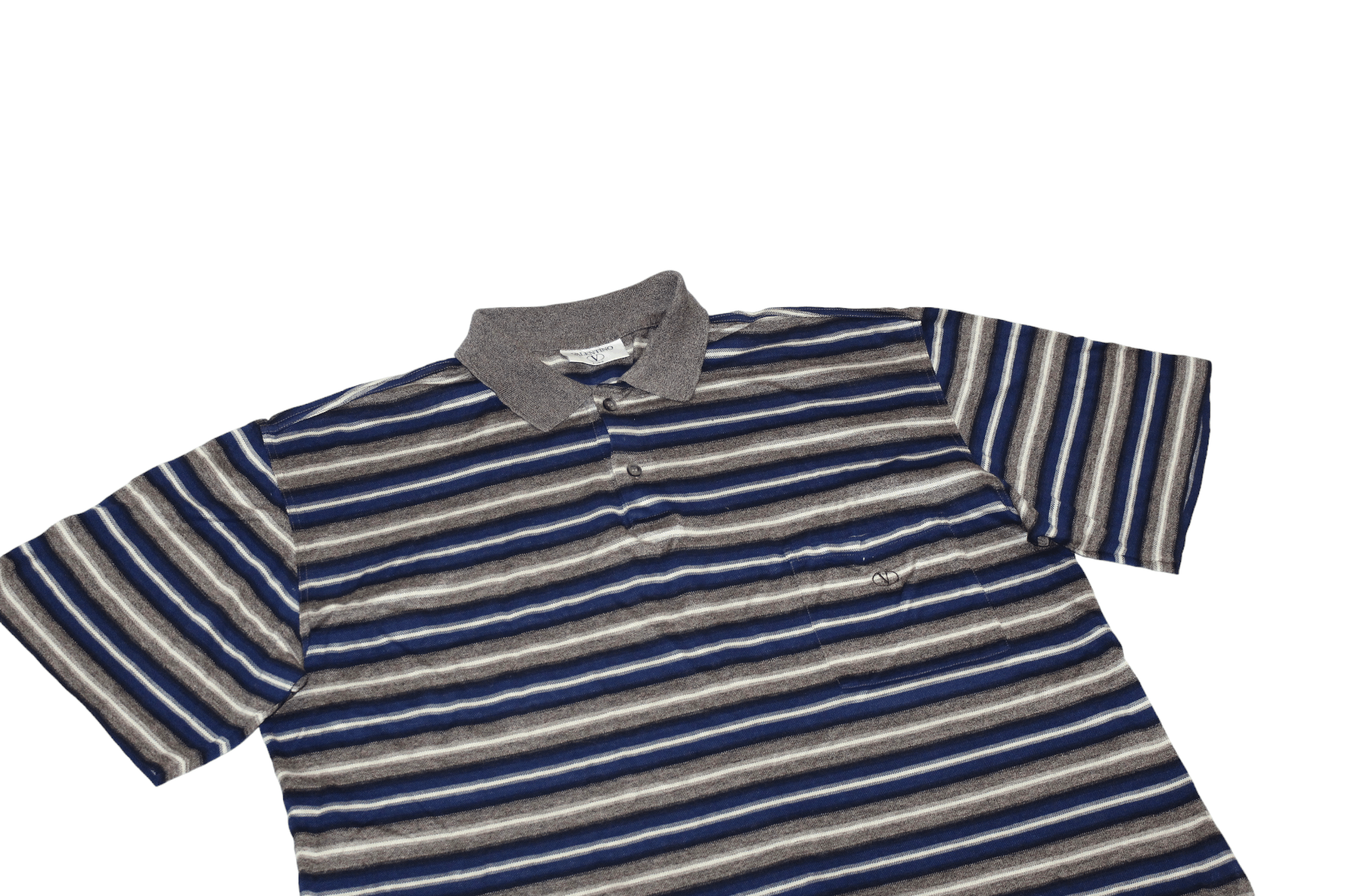 Valentino Valentino Studio Signatured Striped Cotton Pique Polo Shirt Size US XL / EU 56 / 4 - 2 Thumbnail