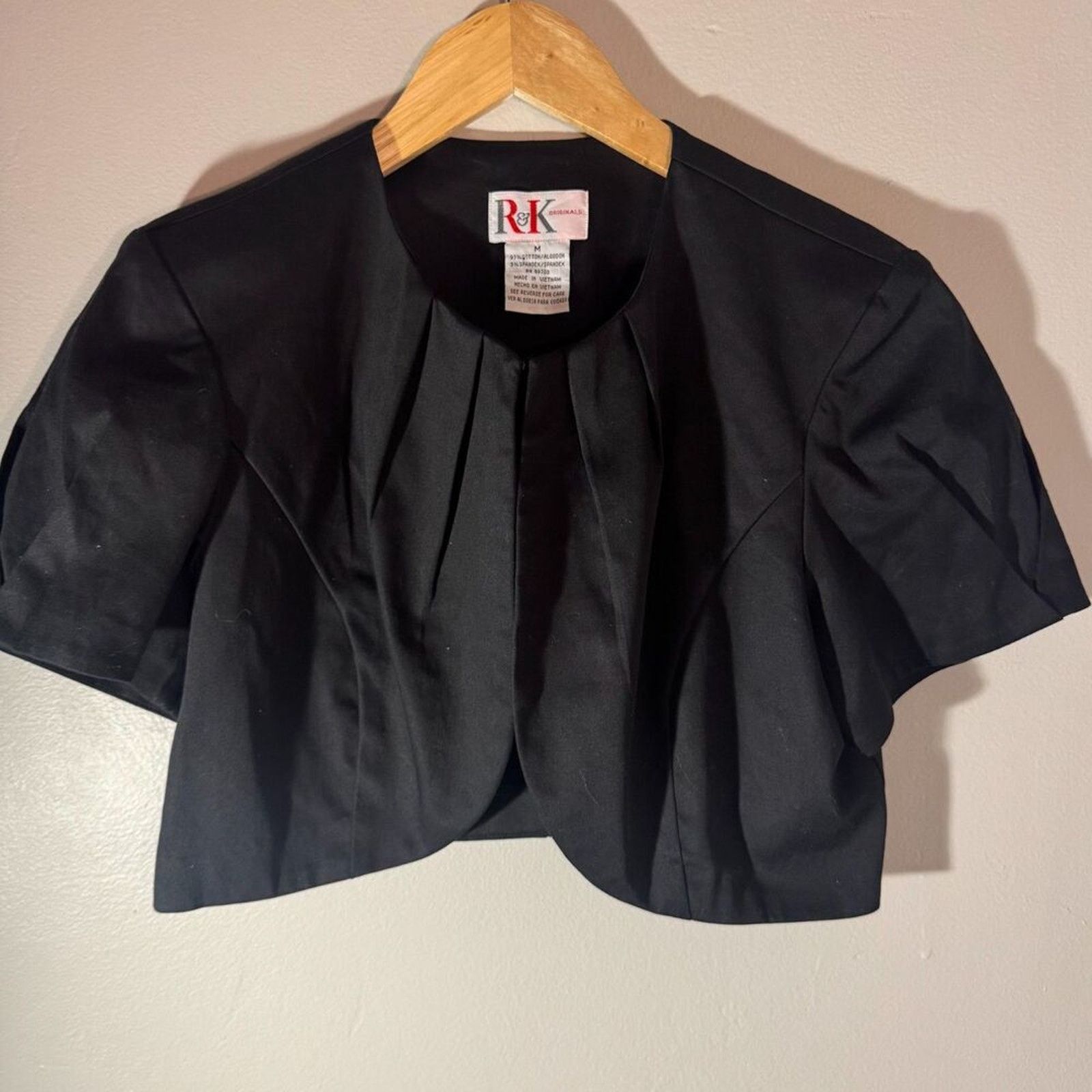 Other NWT R&K Originals Black Cropped Shrug Jacket | Cotton Bolero Size M / US 6-8 / IT 42-44 - 1 Thumbnail