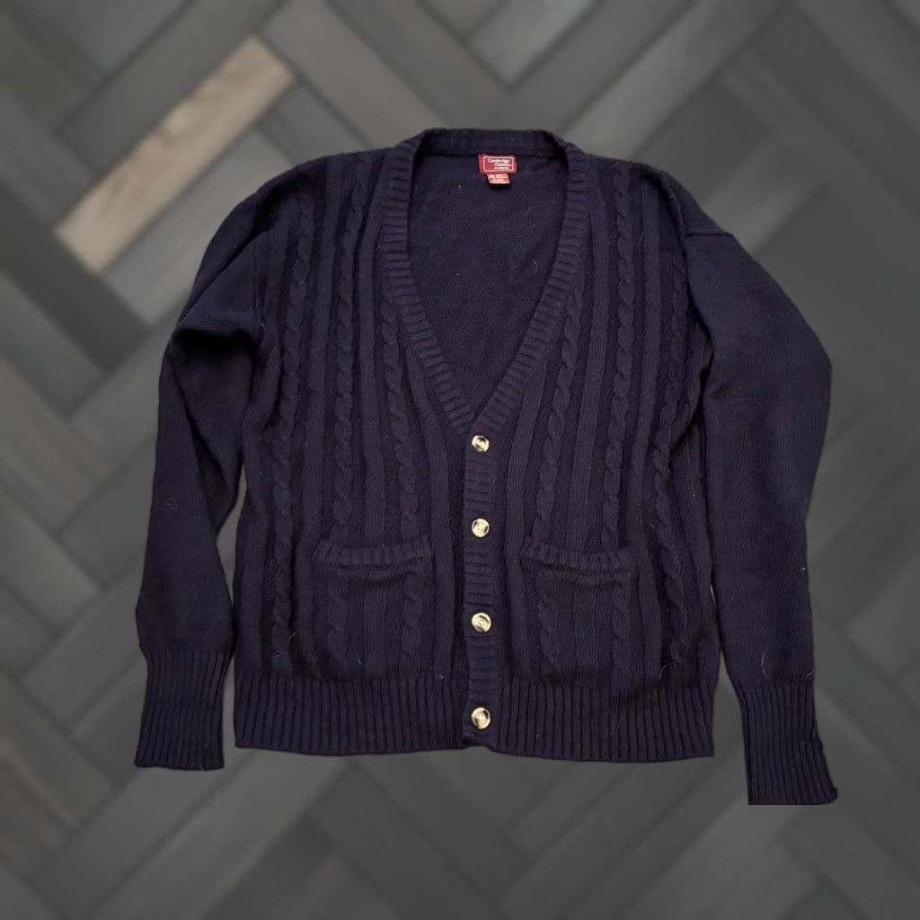 Vintage VINTAGE Cambridge Classics Cardigan Sweater Mens Large Blue Acrylic Wool by Mervyns Size US L / EU 52-54 / 3 - 1 Thumbnail