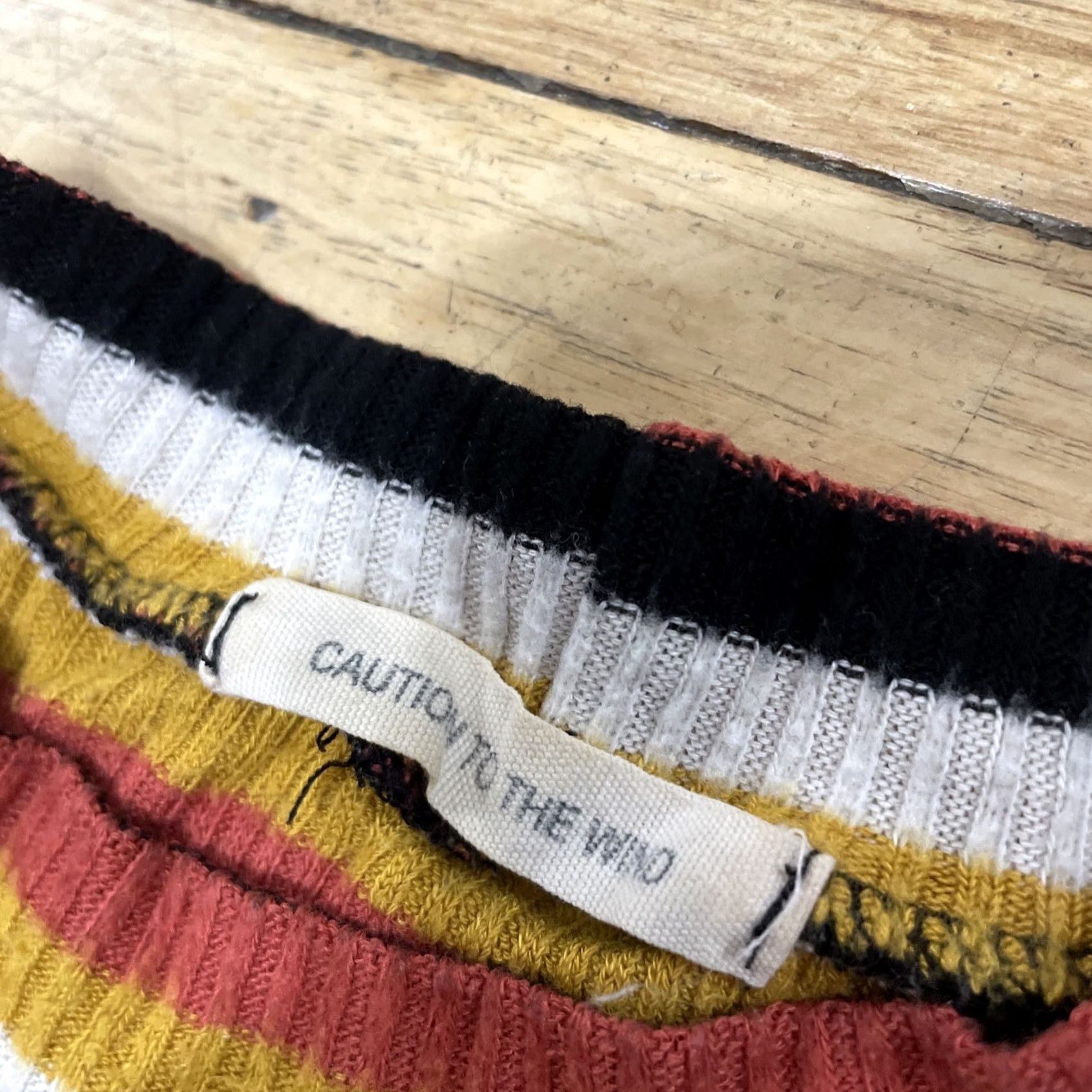 Vintage Caution to the wind Sweater Women S Brown Orange Hippie 70s Made USA Boho Pile Knit Stripe Vintage Pullover Size S Mens Womens Girls Boys Size S / US 4 / IT 40 - 6 Thumbnail