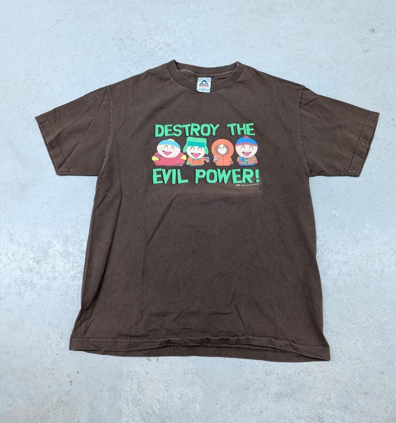 Y2K 2006 South Park Destroy The Evil Power T-shirt