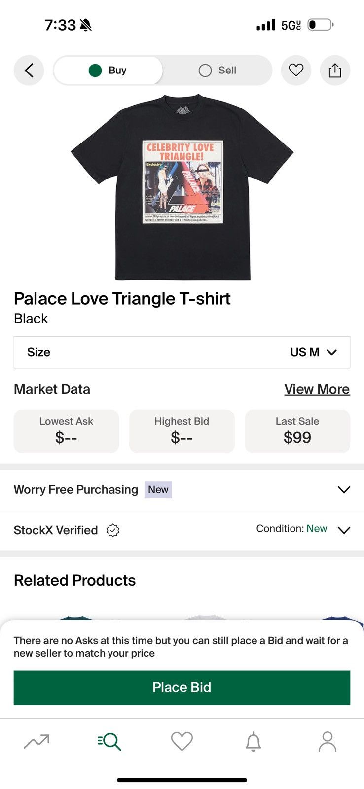 Palace Palace Celebrity Love Triangle Tee Size US M / EU 48-50 / 2 - 6 Thumbnail