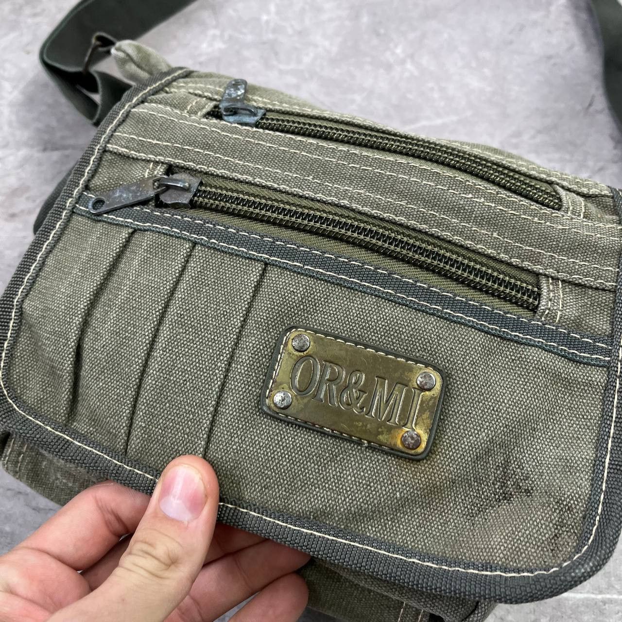 Japanese Brand Vintage Diesel Style Denim ORMI Faded Sling Bag Y2K Military Size ONE SIZE - 12 Thumbnail