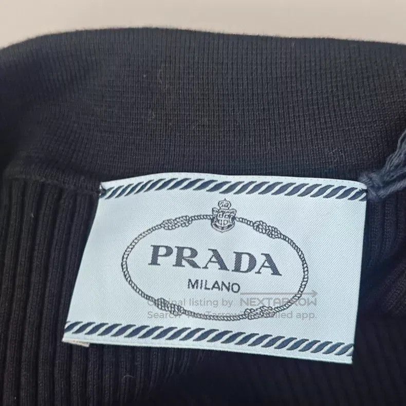 Prada Prada Black stitching design classic logo wool short-sleev Size XXS / US 00 / IT 34 - 5 Thumbnail