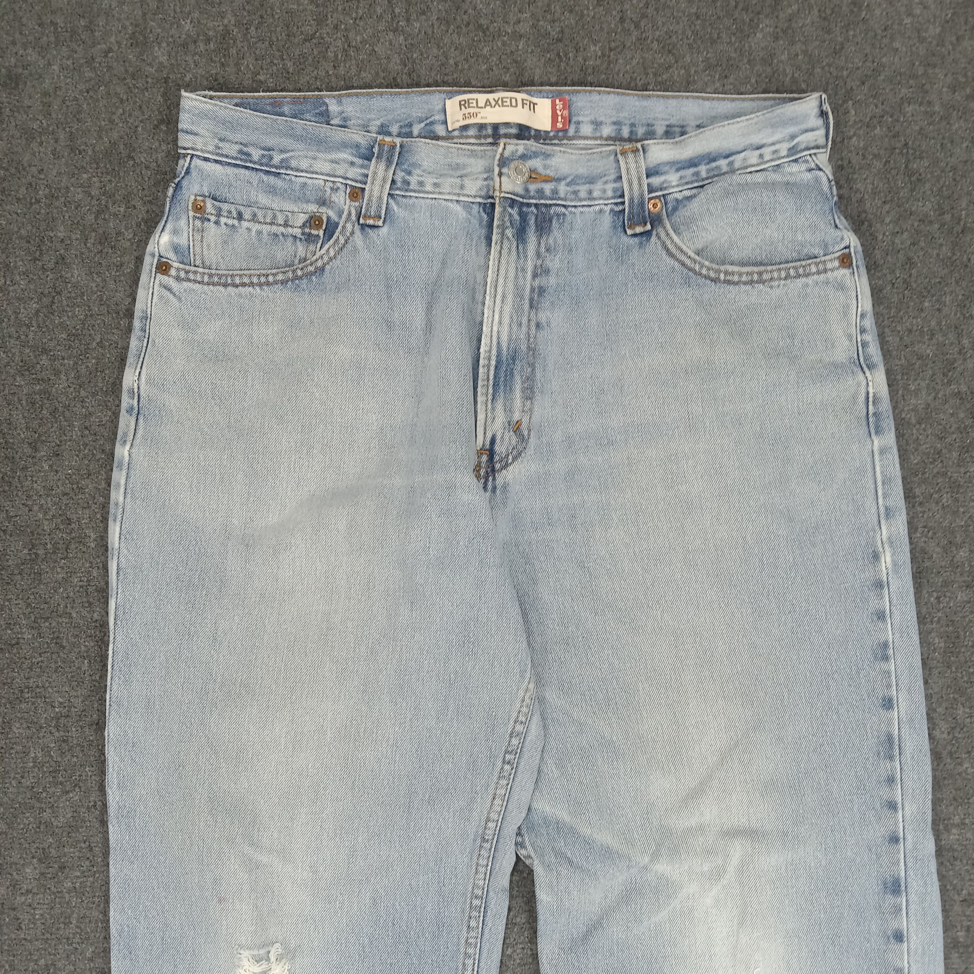 Levi's × Vintage Levi's 550 American Distressed Denim Jeans Size US 35 - 2 Thumbnail