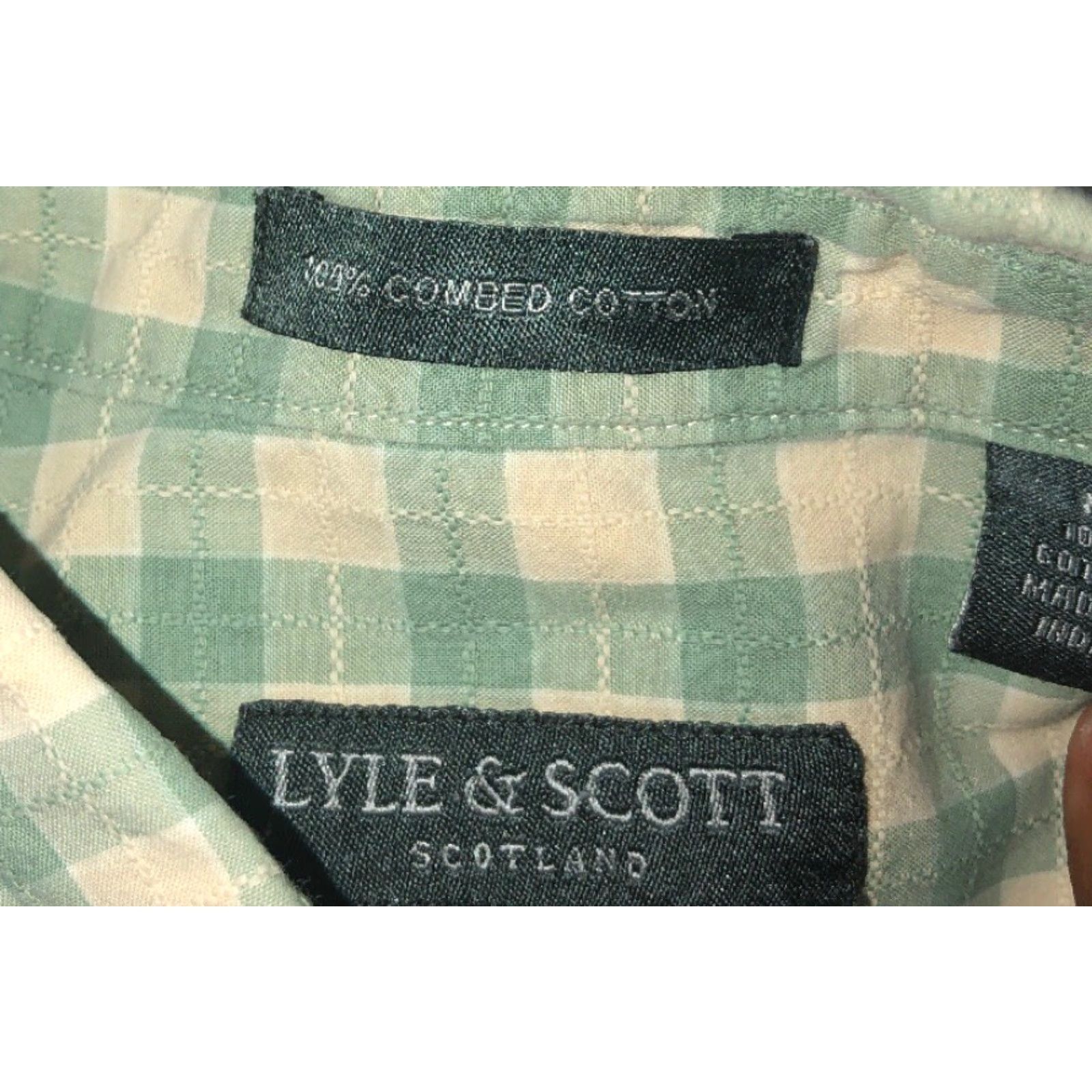 Lyle & Scott Lyle & Scott Scotland Mens Multi Color Plaid Cotton Button Front Shirt M Short Sleeve Size US M / EU 48-50 / 2 - 5 Thumbnail