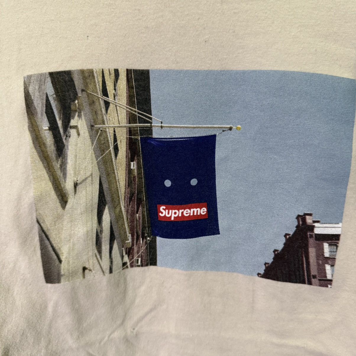 Supreme Supreme Banner Tee Natural Medium FW19 Size US M / EU 48-50 / 2 - 2 Thumbnail