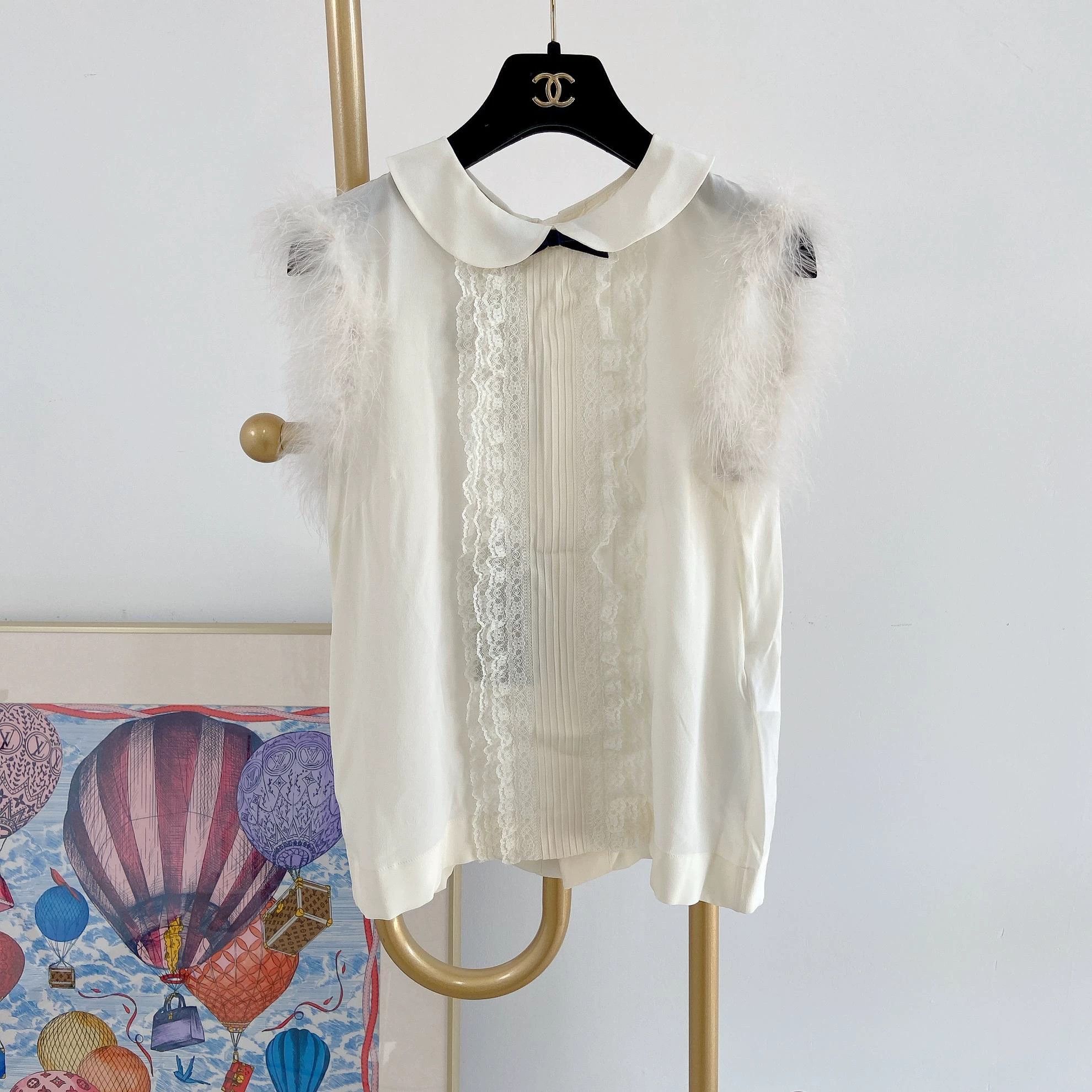Gucci Gucci Lace Feather Sleeveless Top Women's 36 Size XS / US 0-2 / IT 36-38 - 2 Thumbnail