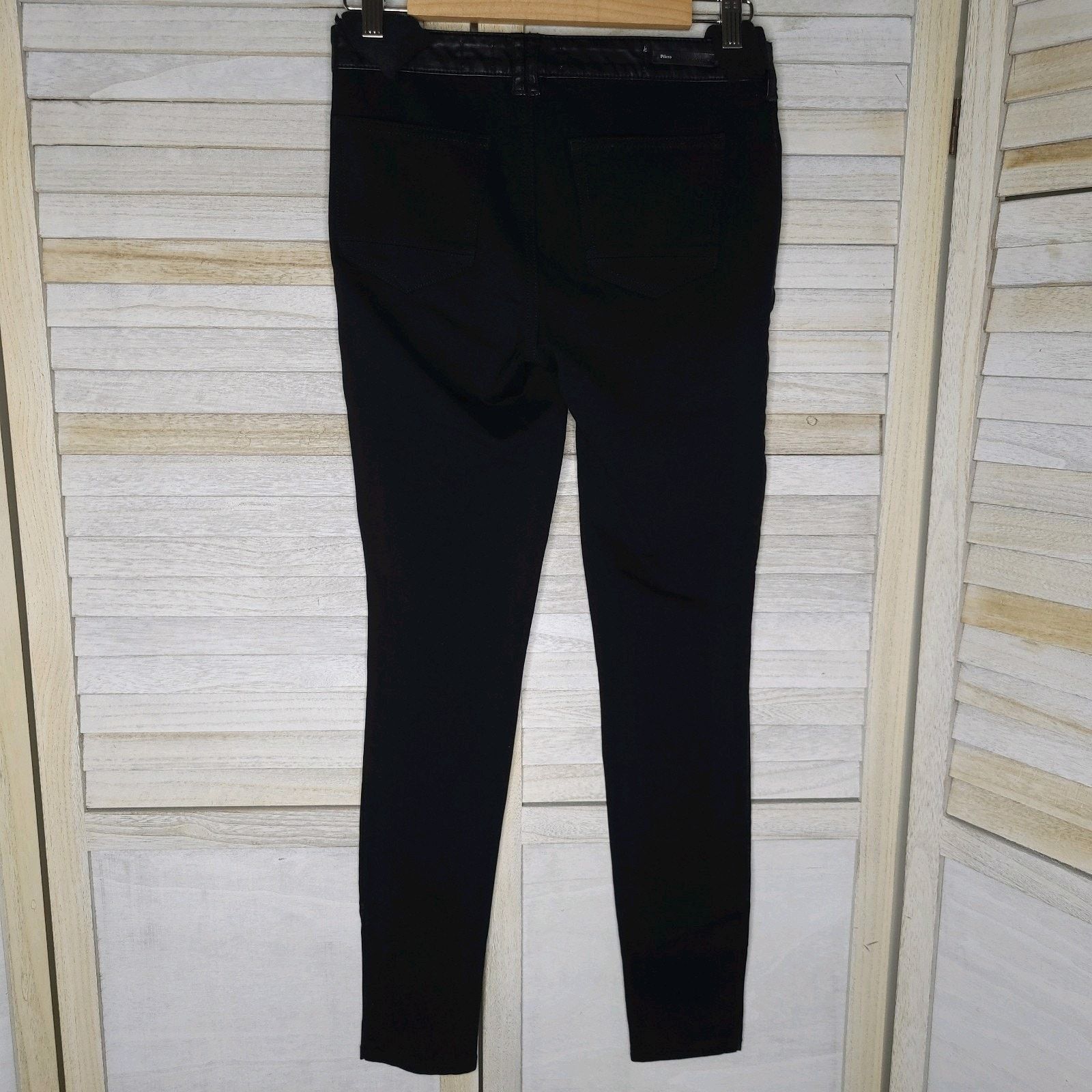 Anthropologie Pilcro Anthropologie 26 Vegan Leather Pants Black Skinny Size 28" / US 6 / IT 42 - 11 Thumbnail