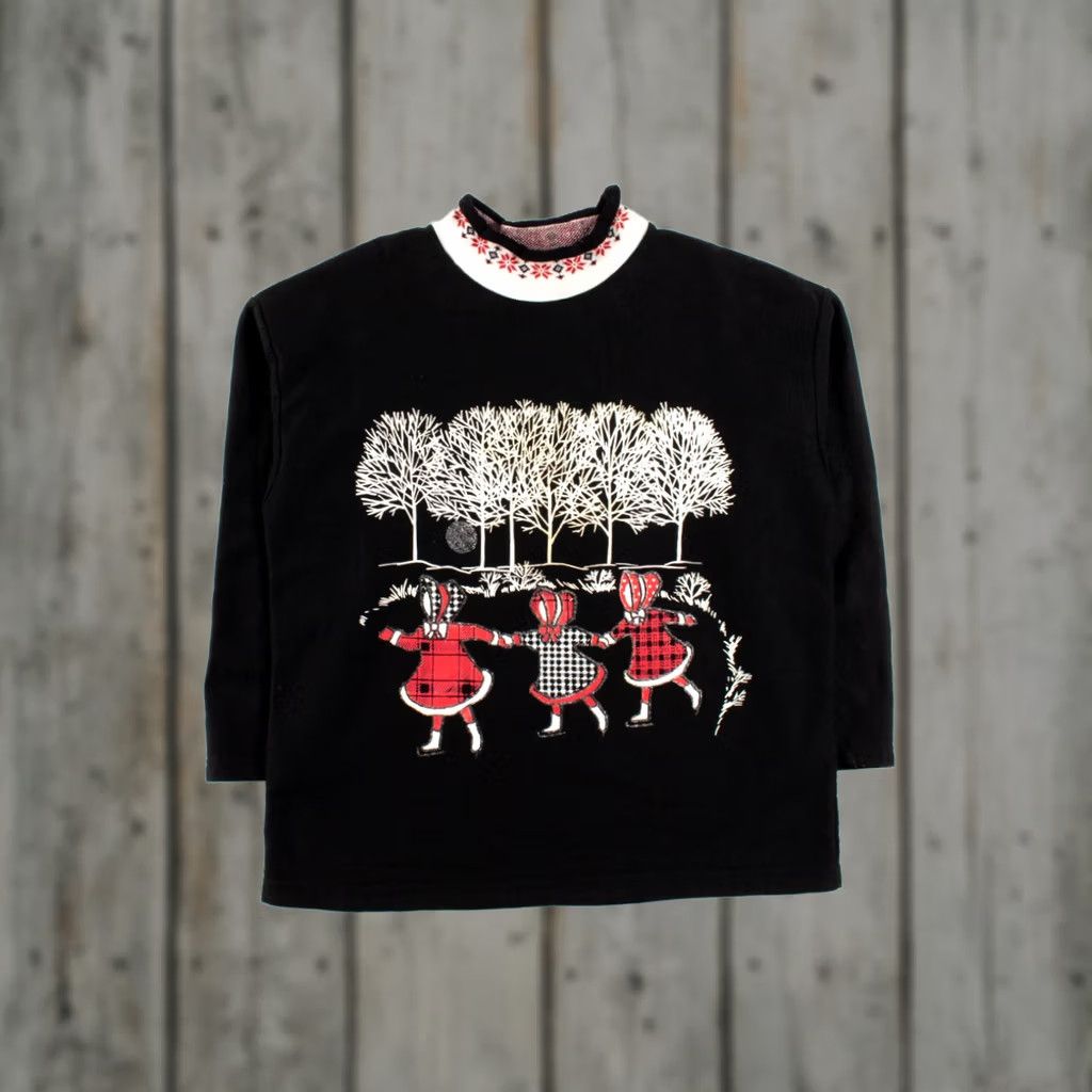 Vintage VINTAGE Bobbie Brooks Black Ugly Christmas Sweatshirt Large Regular Size Acrylic 26 44 Chest Christmas Tree N/A Mens Womens Girls Boys Size L / US 10 / IT 46 - 1 Thumbnail