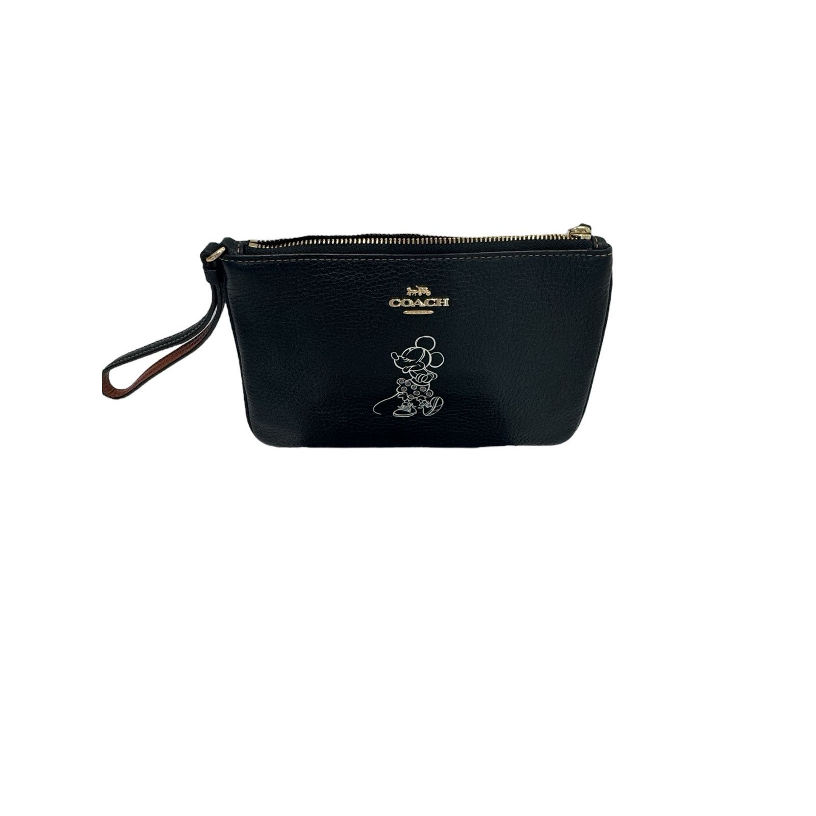 Coach x Disney Black Leather Minnie Mouse Wristlet