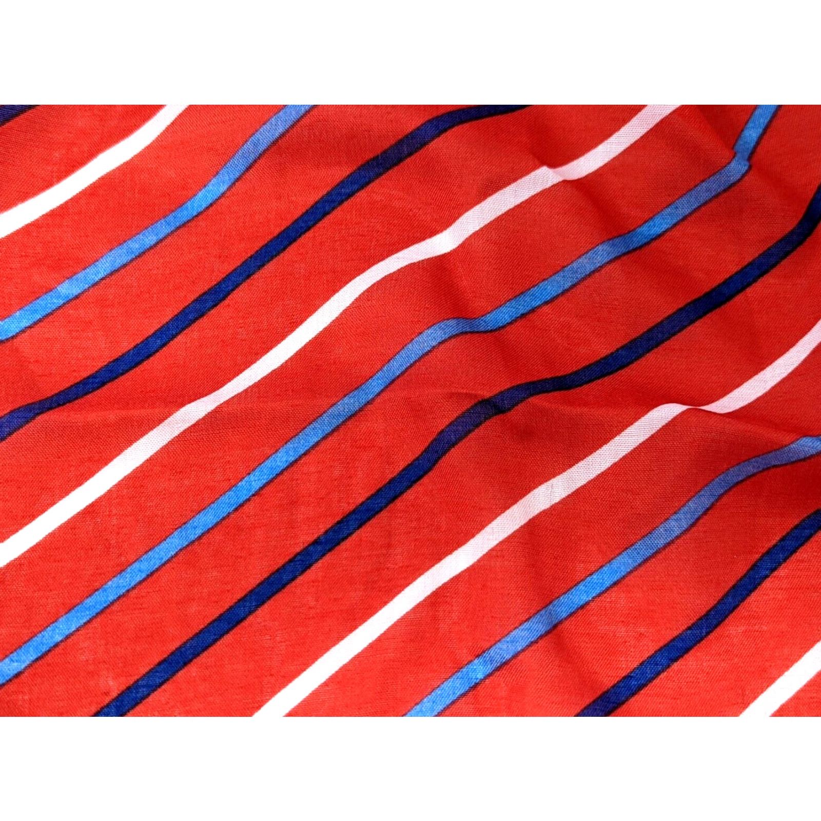 Vintage VINTAGE Greenbrier International Scarf Wrap Shawl Polyester Red White Blue Striped CP22 61 1/2" x 13" Womens? Mens? Size ONE SIZE - 2 Thumbnail