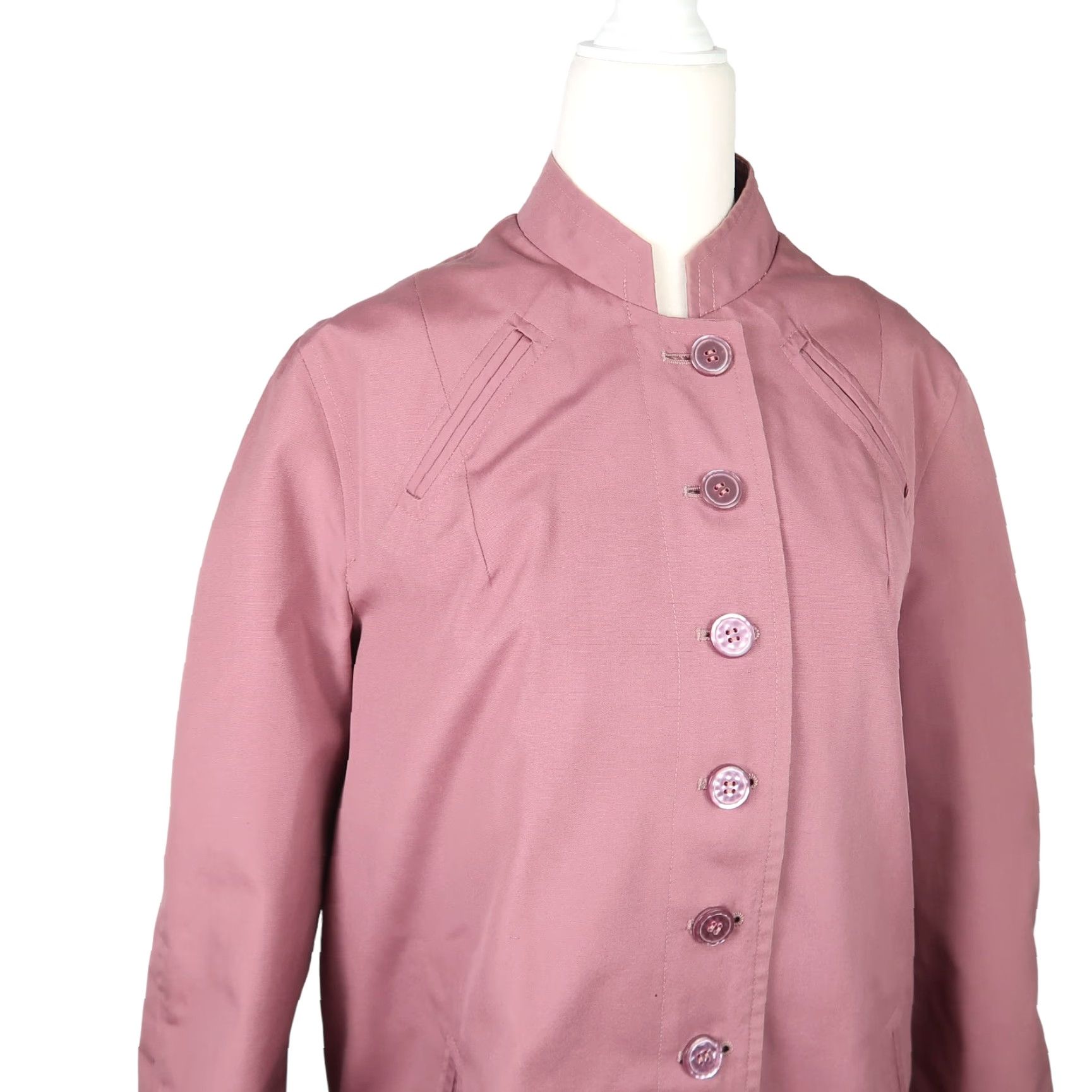 Vintage VINTAGE Fleet Street Jacket Rain Coat Mid-Length Pink 12 Womens Fall Spring Button Cotton Blend Long Sleeve Size XL / US 12-14 / IT 48-50 - 2 Thumbnail