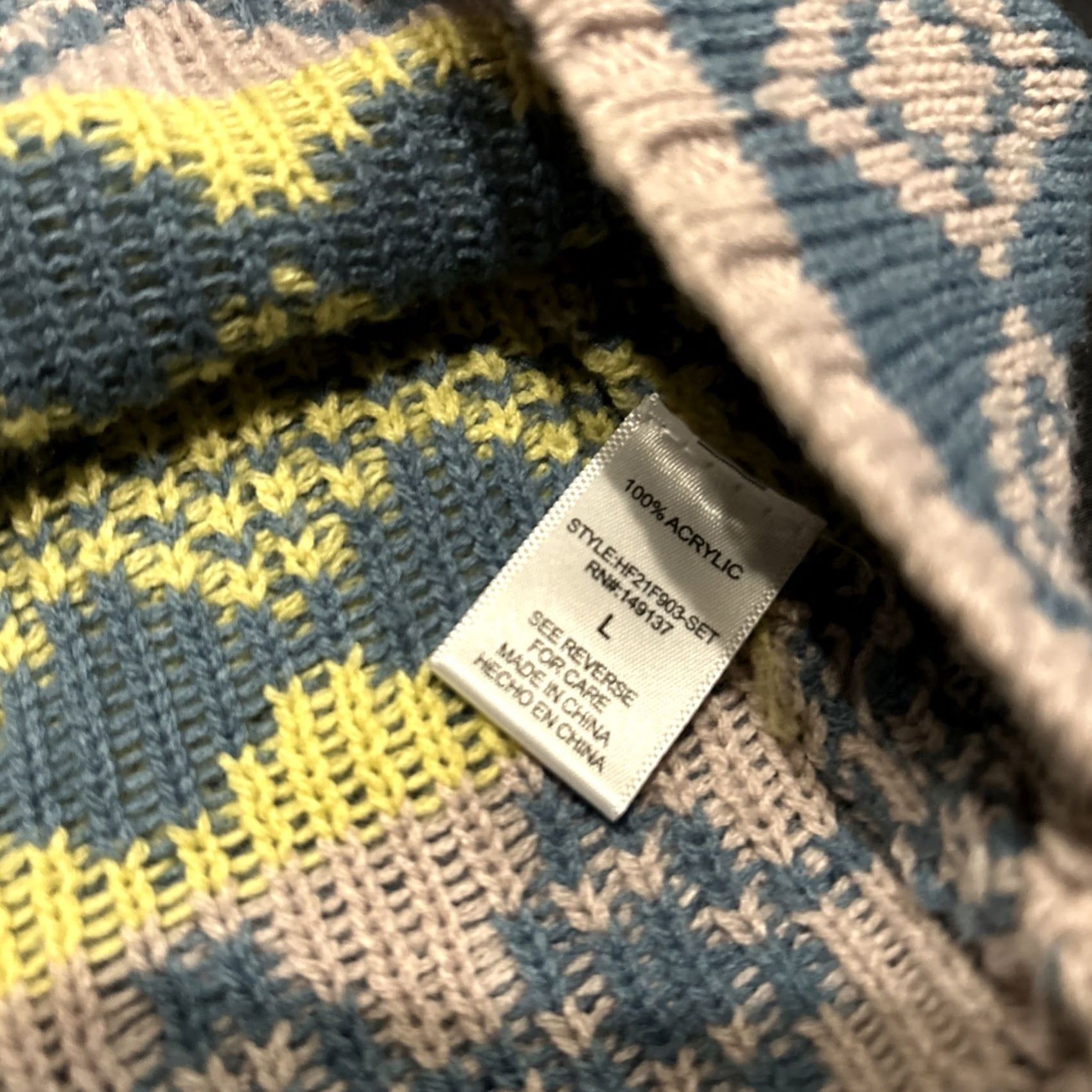 Vintage HYFVE Skirt Womens L Blue Yellow Mini Acrylic Stretch Tweed Elastic Waist 90s Preppy Casual Party/Cocktail Short Adult Womens Size 36" / US 14 / IT 50 - 3 Thumbnail
