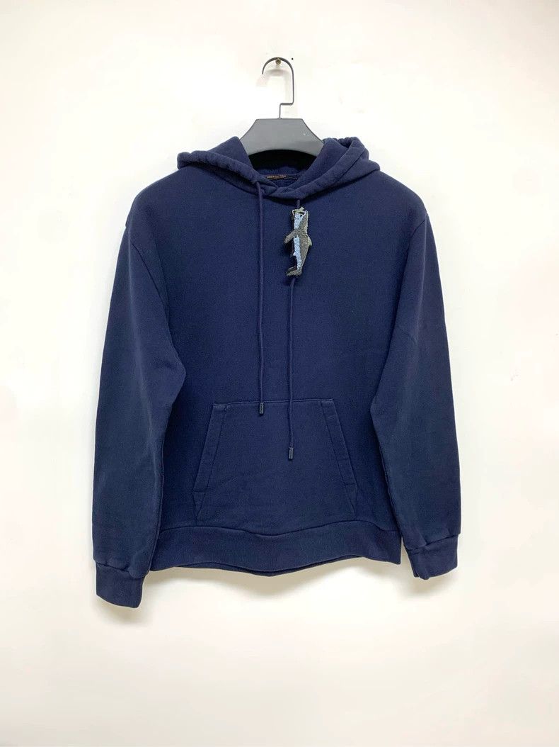 Louis Vuitton LOUIS VUITTON Navy hooded sweatshirt Size US L / EU 52-54 / 3 - 1 Thumbnail