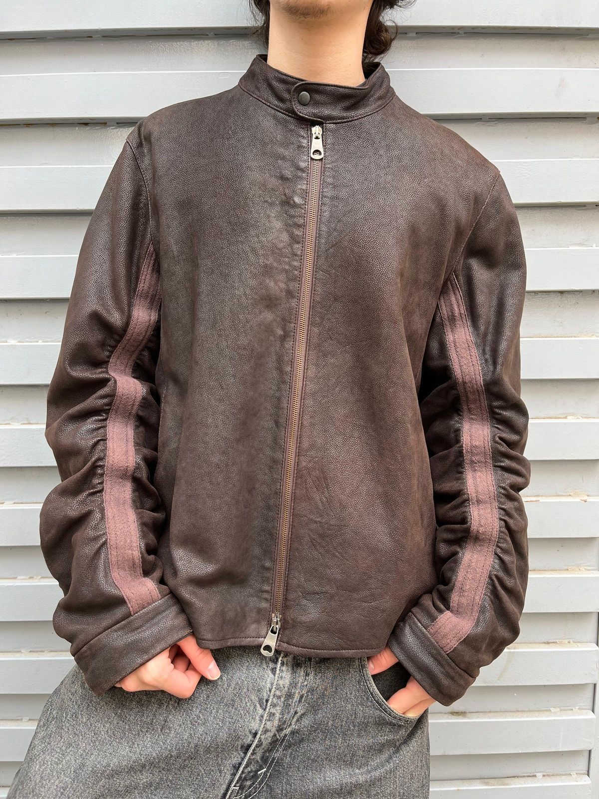 ジャケット・アウター vintage armani jeans lether jacket 90s ARMANI JEANS Leather Jacket | VOSTOK