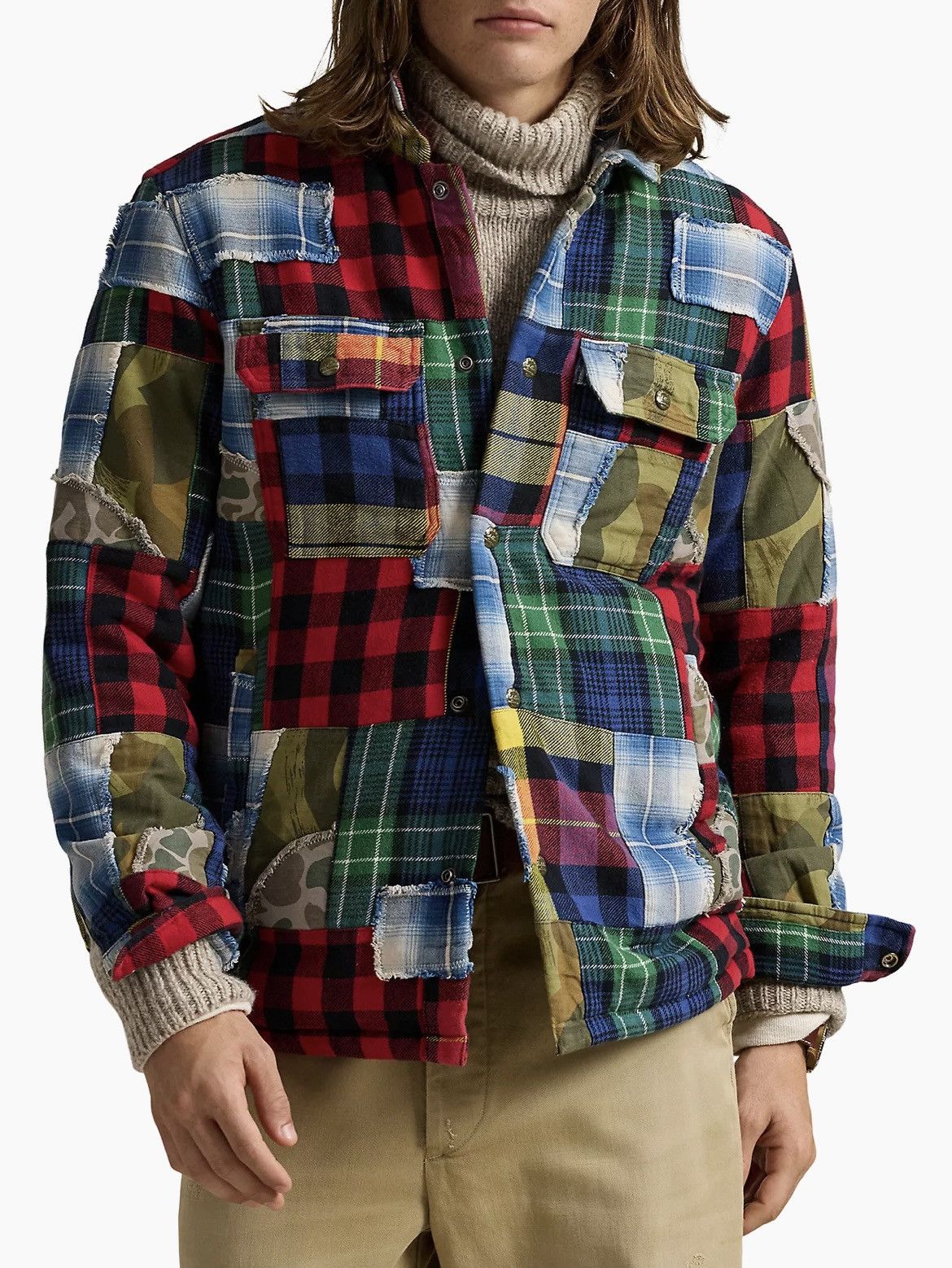 Polo Ralph Lauren 🔥Polo Ralph Lauren Patchwork Flannel Overshirt Size US S / EU 44-46 / 1 - 2 Thumbnail