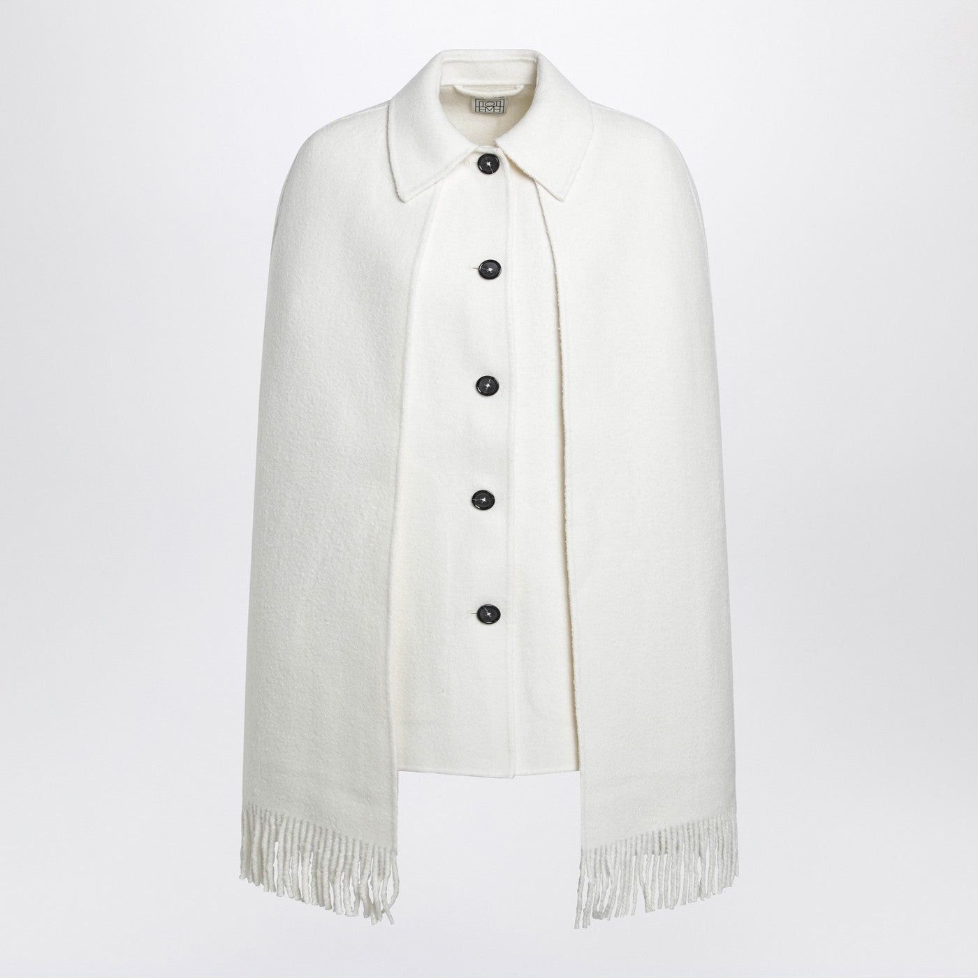 Toteme Toteme White Cape Jacket With Fringes Size S / US 4 / IT 40 - 1 Thumbnail