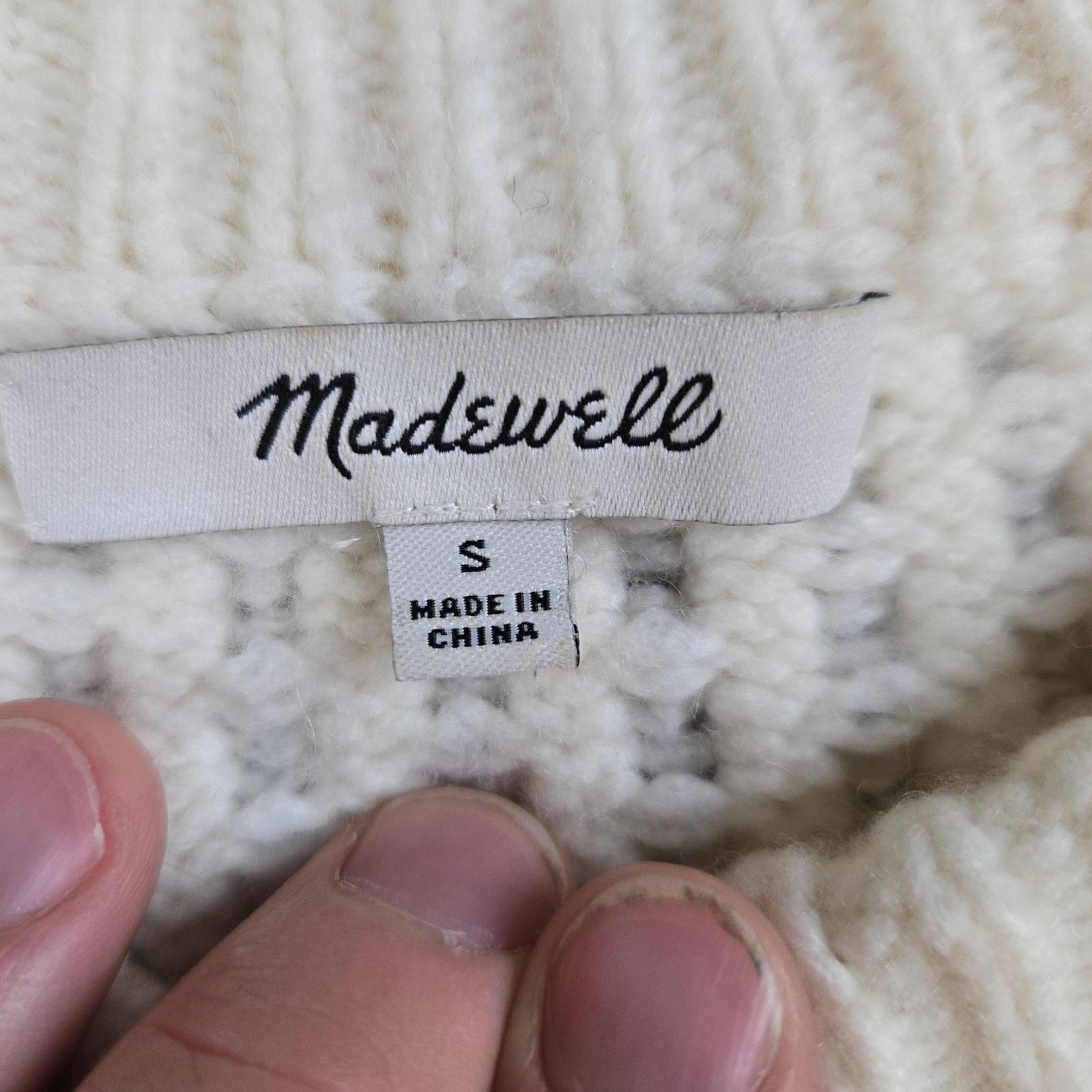 Madewell Madewell Ivory Cable Knit Wool Alpaca Sweater Size Small Size S / US 4 / IT 40 - 7 Thumbnail
