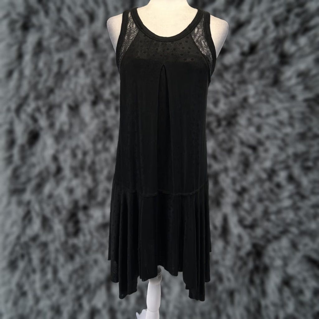 Free People Free People Women XS Black Sleeveless Swing Dress Acetate Lace Bohemian Gothic Grunge Whimsigoth Size XS / US 0-2 / IT 36-38 - 1 Thumbnail