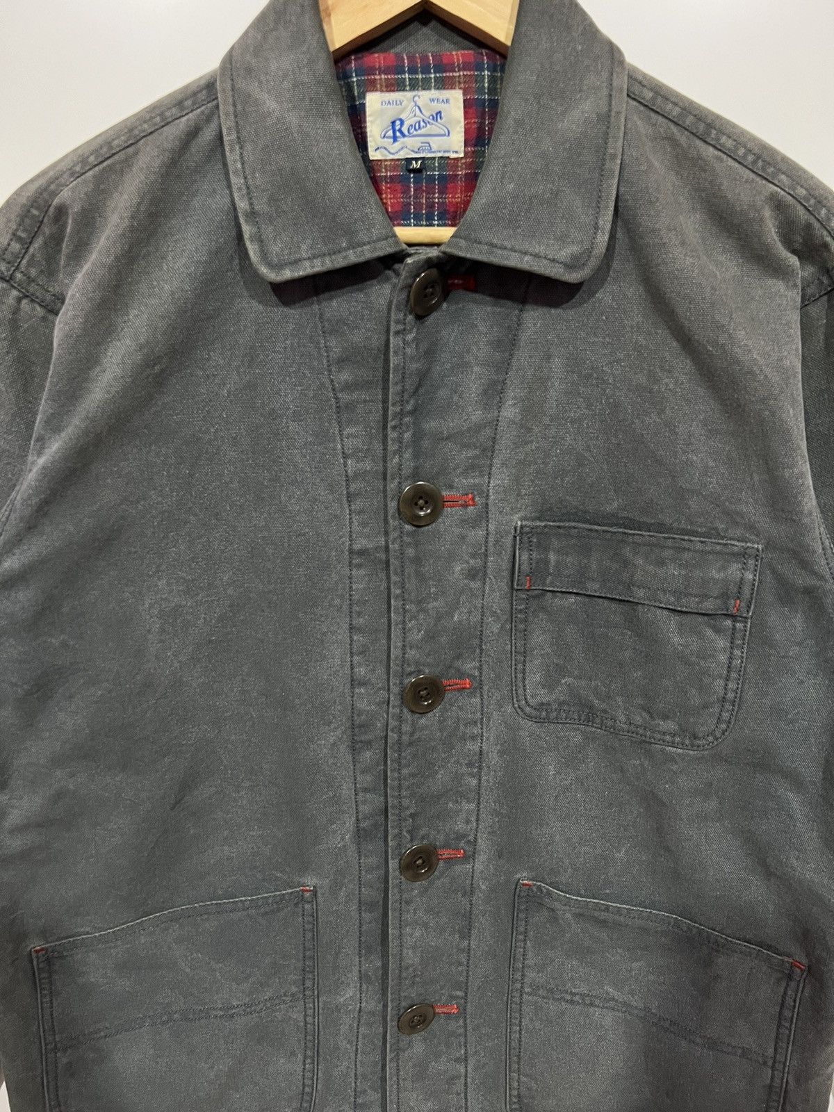 Japanese Brand 🔥 Reason Distressed Amekeji Fashion Duck Canvas Chore Jac Size US S / EU 44-46 / 1 - 4 Thumbnail