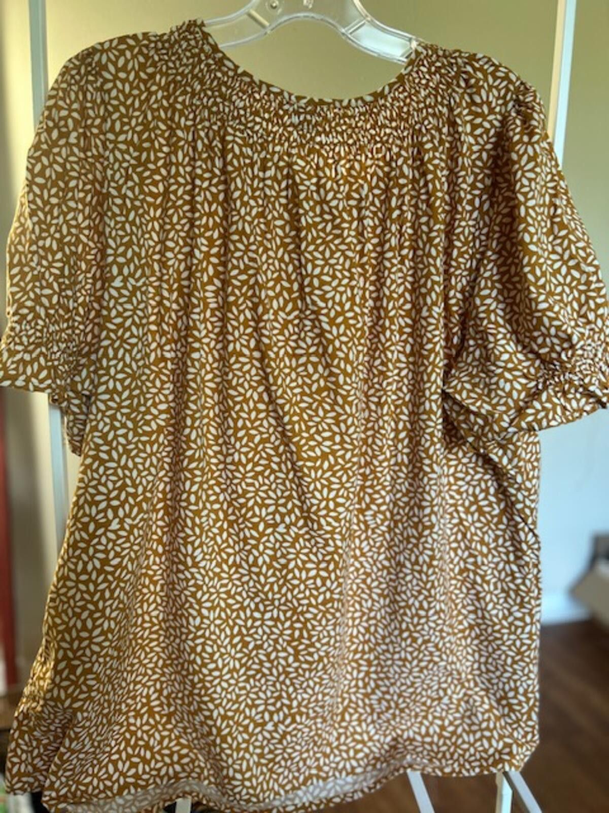 Other Ava & Viv Brown and White Patterned Short Sleeve Blouse XXL Size XXL / US 16-18 / IT 52-54 - 3 Thumbnail