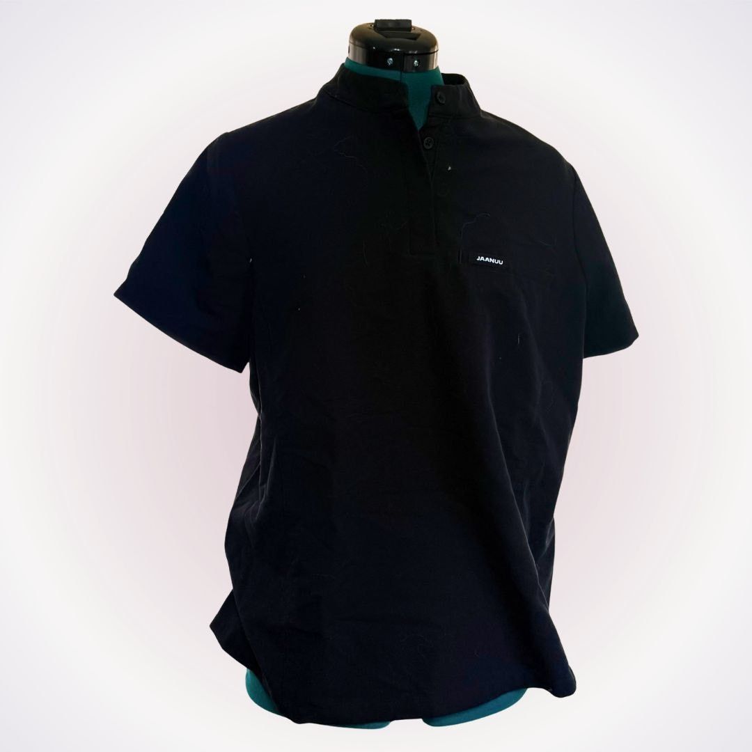 Other Jaanuu Black Short-Sleeve Scrub Top | Sz M Size M / US 6-8 / IT 42-44 - 1 Thumbnail