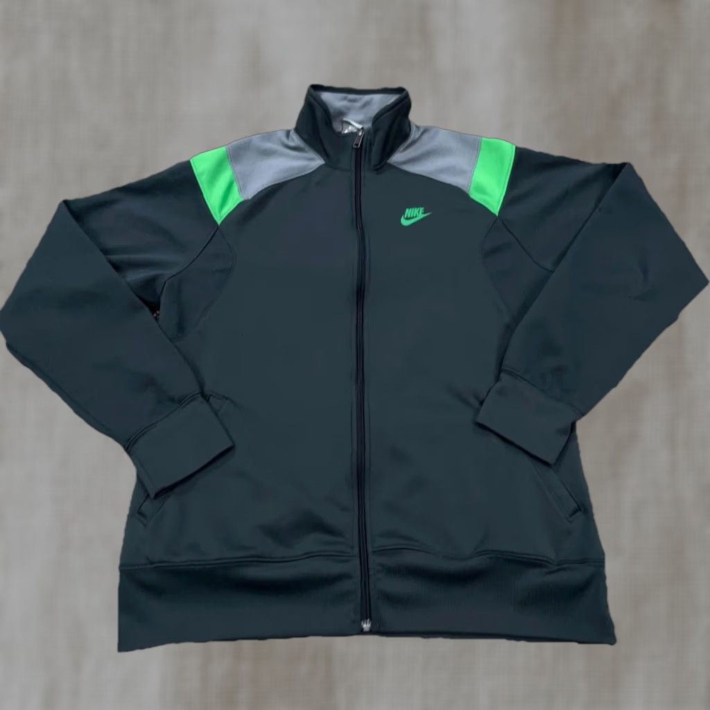 Nike VINTAGE Nike Sweatshirt Men XL Gray Green Fill Zip Jacket Performance Adult Y2K Size US XL / EU 56 / 4 - 1 Thumbnail