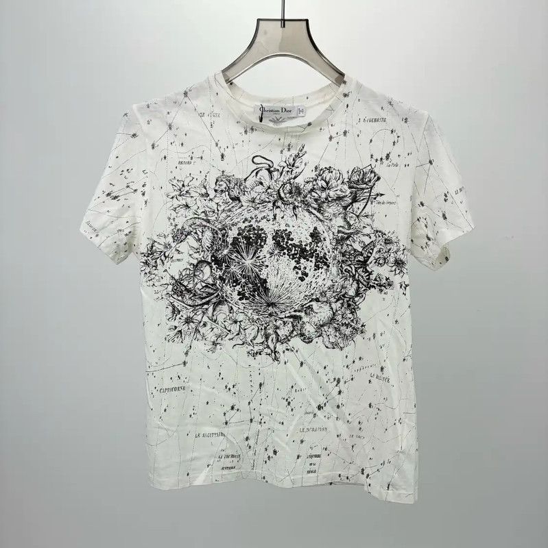 Dior Dior Women's White Graphic T-Shirt 0089 Size S / US 4 / IT 40 - 1 Thumbnail