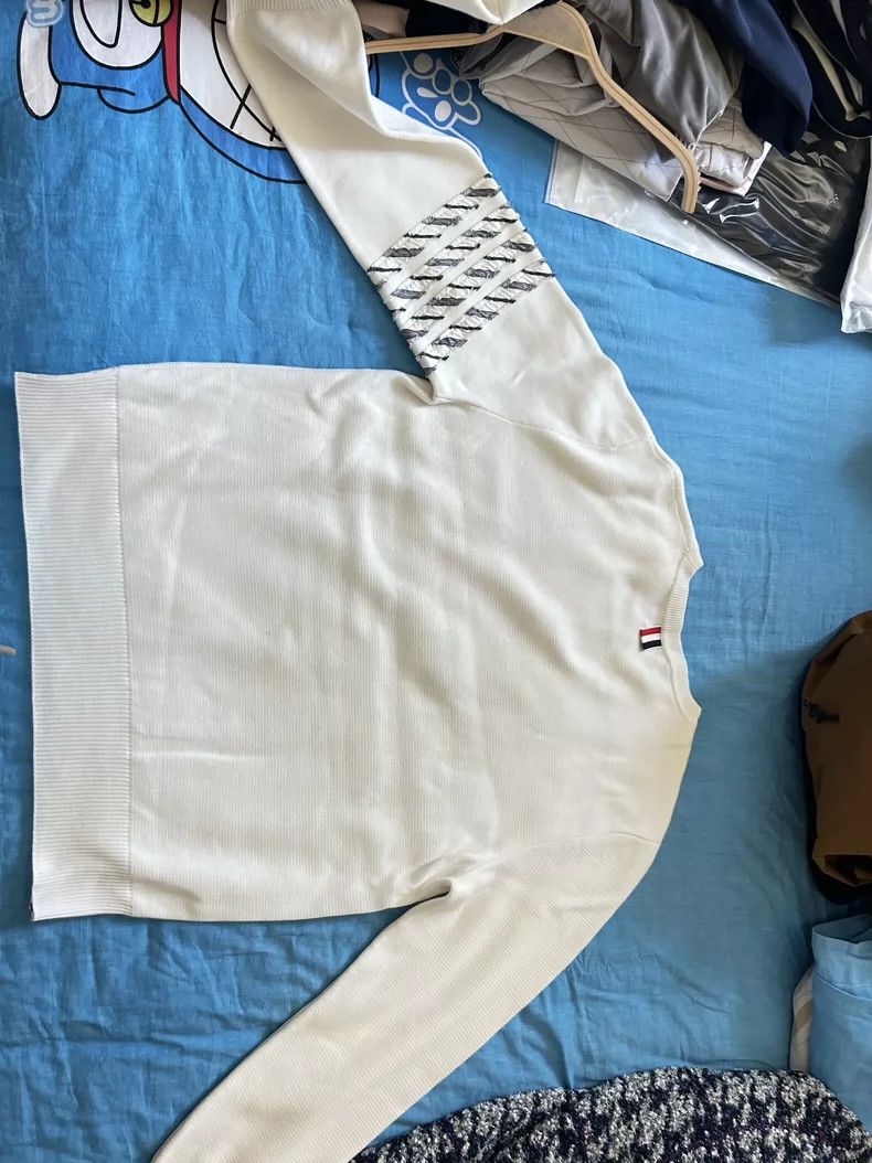 Thom Browne Thom Browne White knitted sweater Size US L / EU 52-54 / 3 - 3 Thumbnail