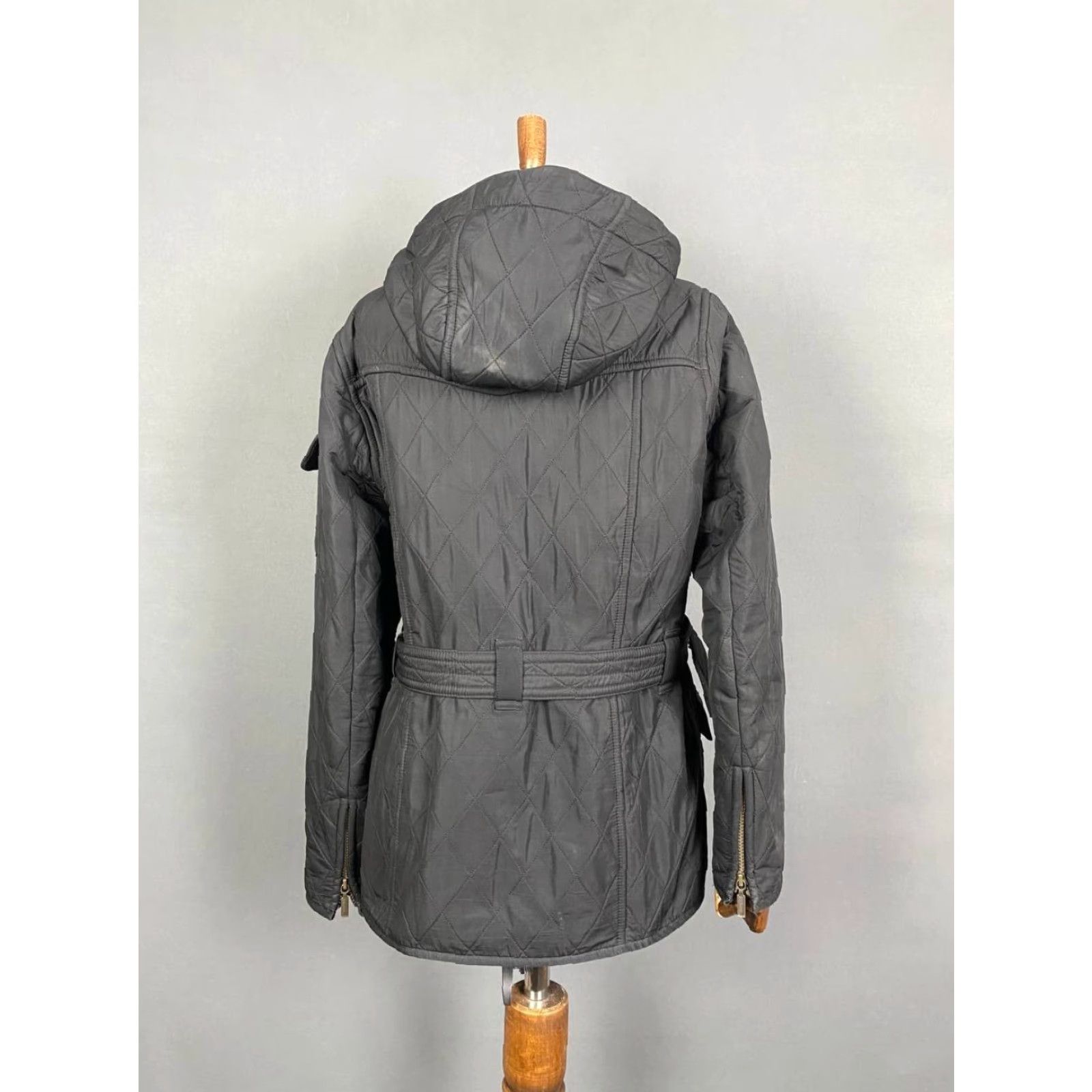 Barbour Barbour International Womens Quilted Jacket Long Sleeve Zip Belted Black 10 Jacket Womens Barbour International Quilted Belted Long Sleeve Black 10 Size L / US 10 / IT 46 - 2 Thumbnail