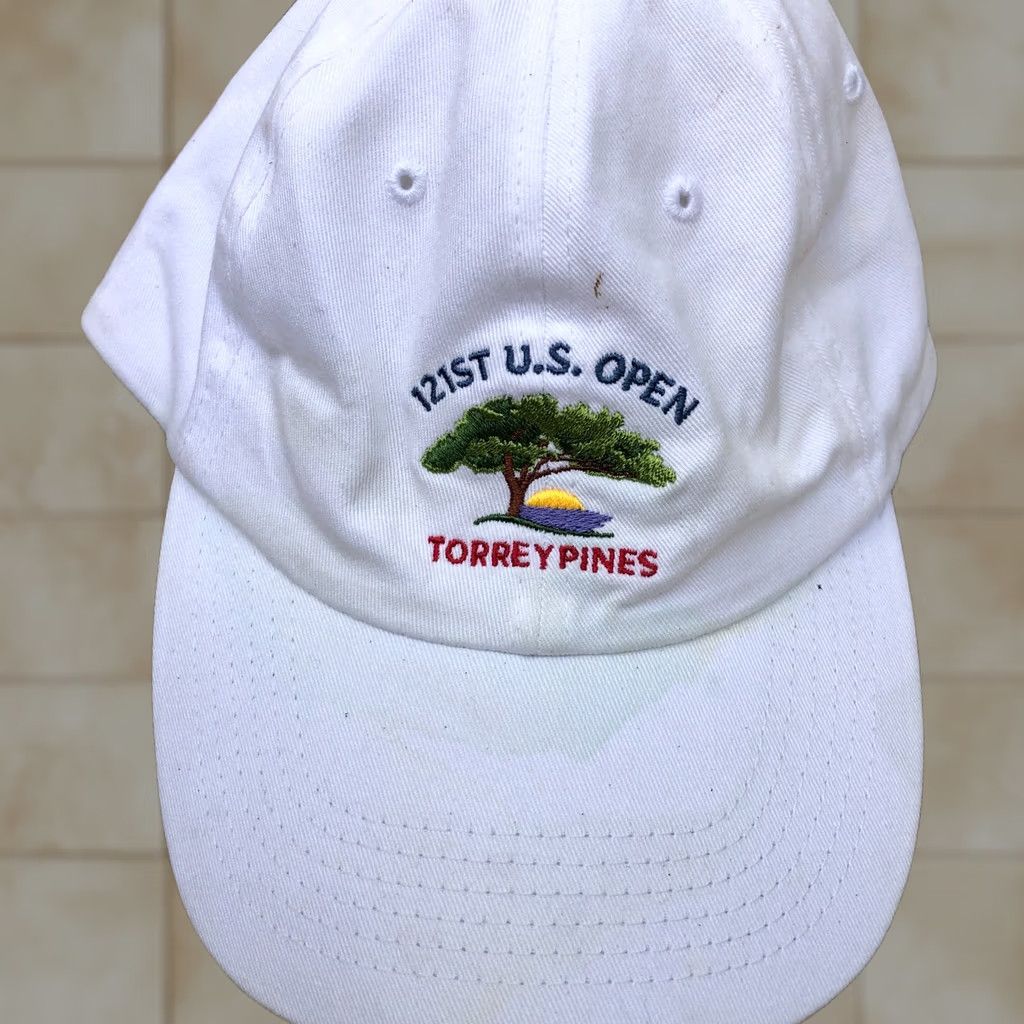 Imperial IMPERIAL 121ST US Open Torrey Pines Hat Men's USA America Cap White Adjustable Baseball Cap Men One Size Cotton Front USA Flag Decade 2000s 90s Size ONE SIZE - 1 Thumbnail