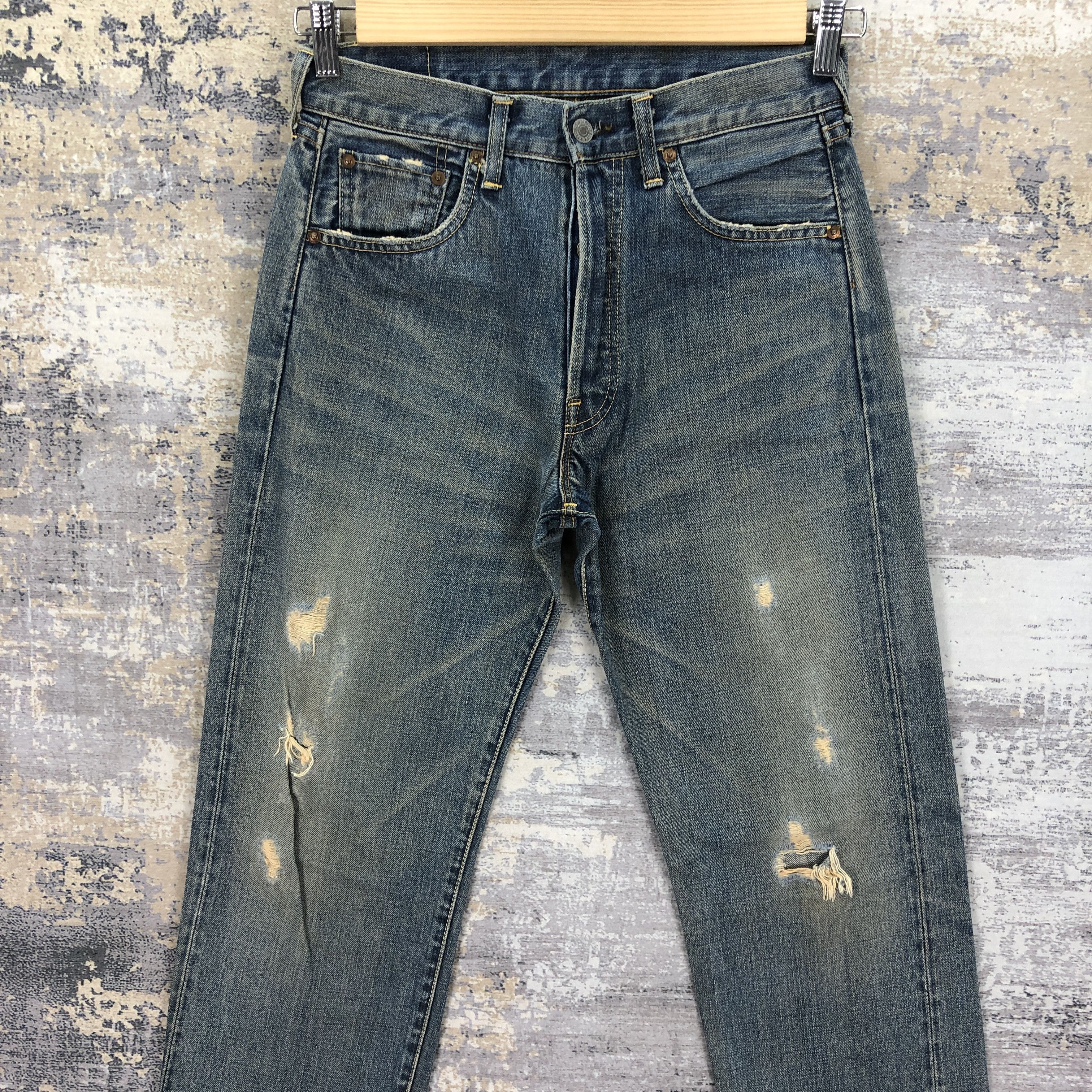 Levi's Distressed Levis 501 Jeans Selvedge Levi's 501 Redline Denim Size 28" / US 6 / IT 42 - 3 Thumbnail