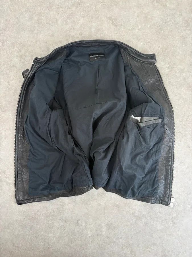 Emporio Armani SS2012 Emporio Armani Black Leather Biker Jacket Size US M / EU 48-50 / 2 - 8 Thumbnail