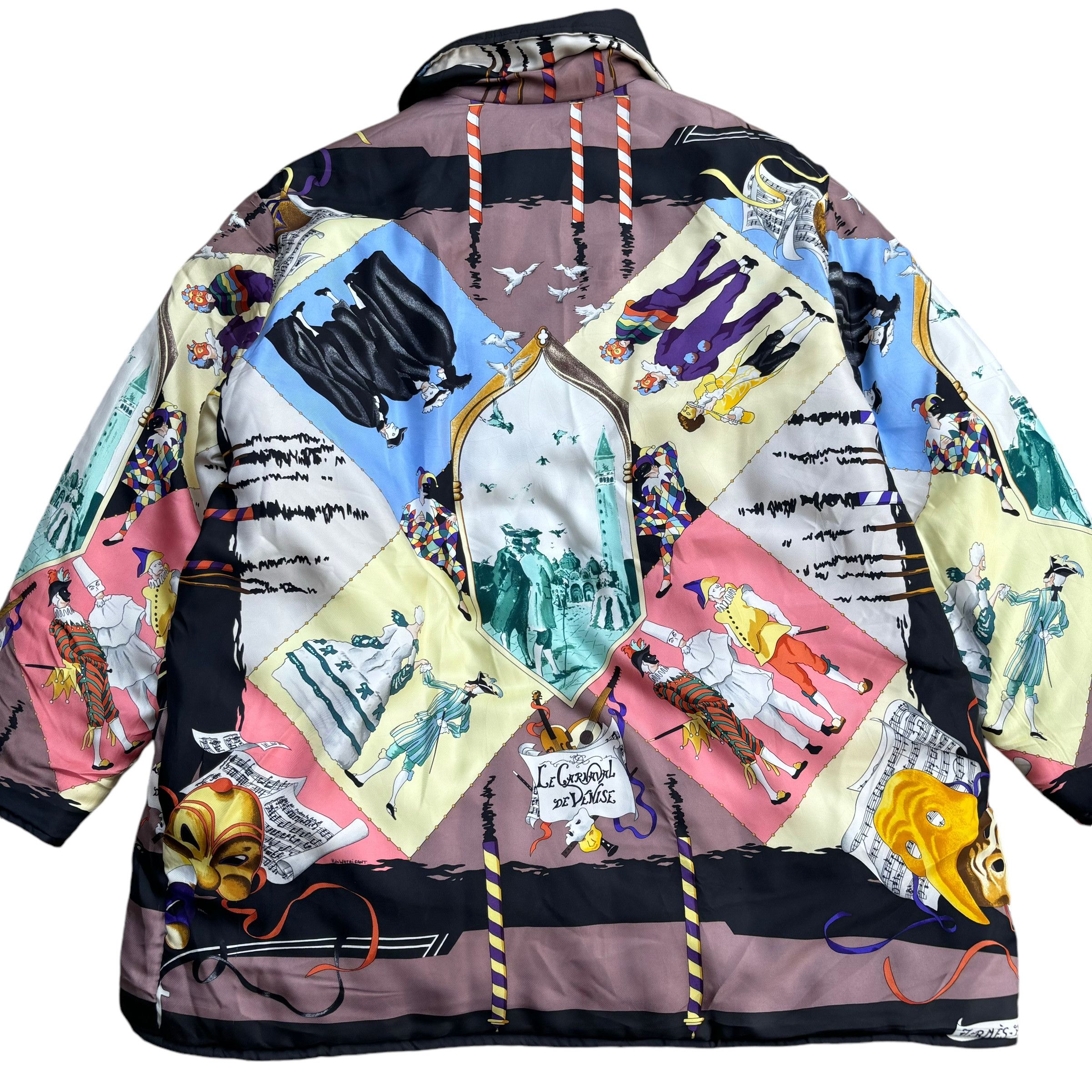 Hermes Vintage Hermes Le Carnavale de Venise Reversible Silk Jacket Size US M / EU 48-50 / 2 - 7 Thumbnail