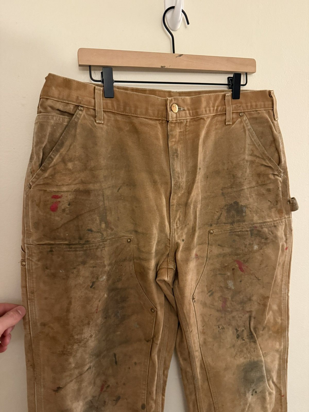 Carhartt Vintage Thrashed Faded Carhartt Double Knee Denim 4gseller Size US 36 / EU 52 - 2 Thumbnail