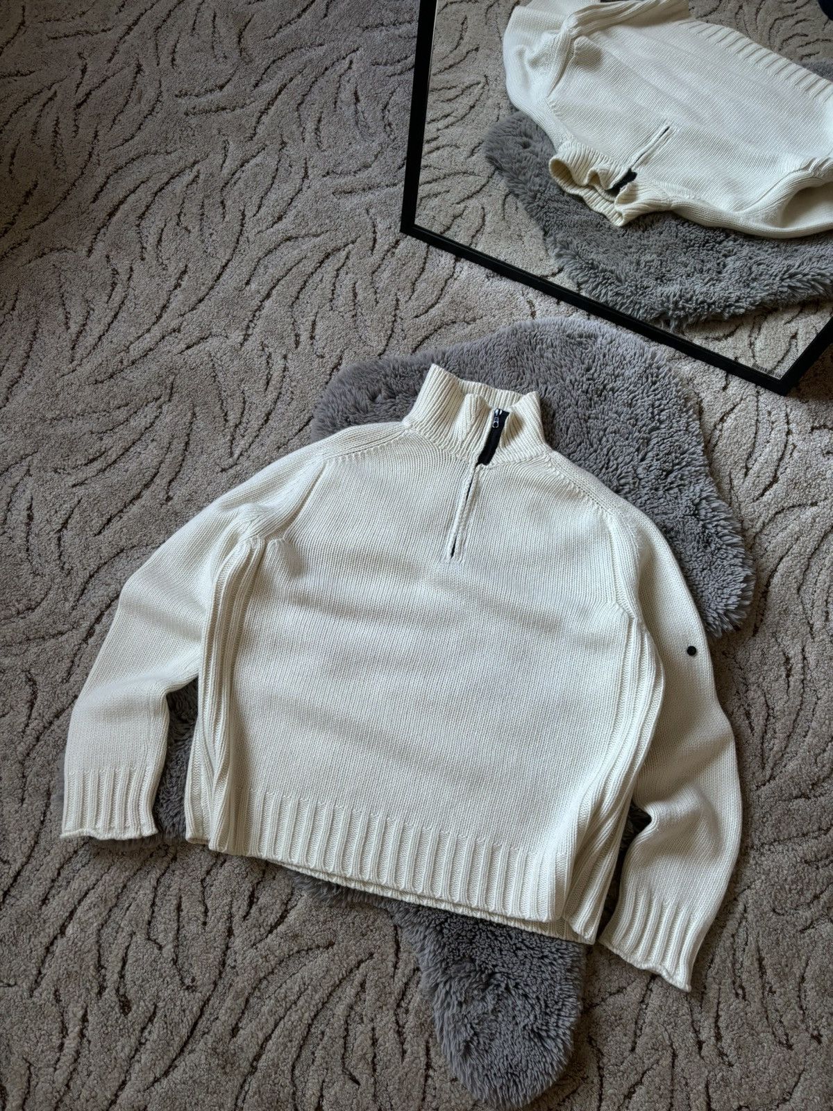 image of Italian Designers x Stone Island Sweater Vintage 1/4 Zip High Neck in Beige, Men's (Size 2XL)