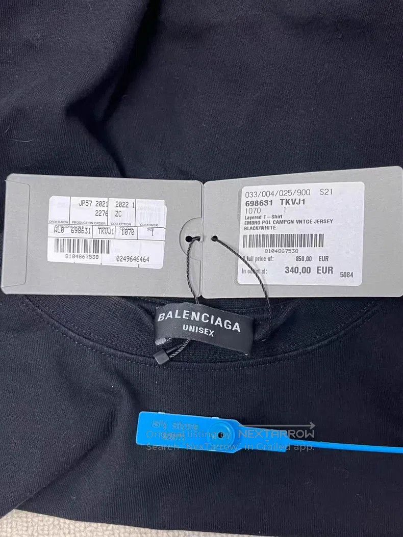 Balenciaga Balenciaga Logo Letter Printed Fake Two-Piece Long Sleeve Size US S / EU 44-46 / 1 - 4 Thumbnail