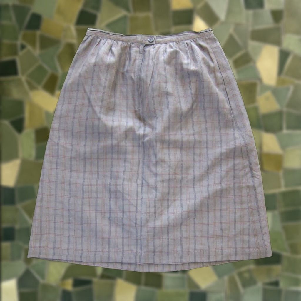 Jones New York VINTAGE Jones New York 100% Silk Grey Yellow Plaid Pocket Midi Maxi Skirt XS Size 26" / US 2 / IT 38 - 1 Thumbnail
