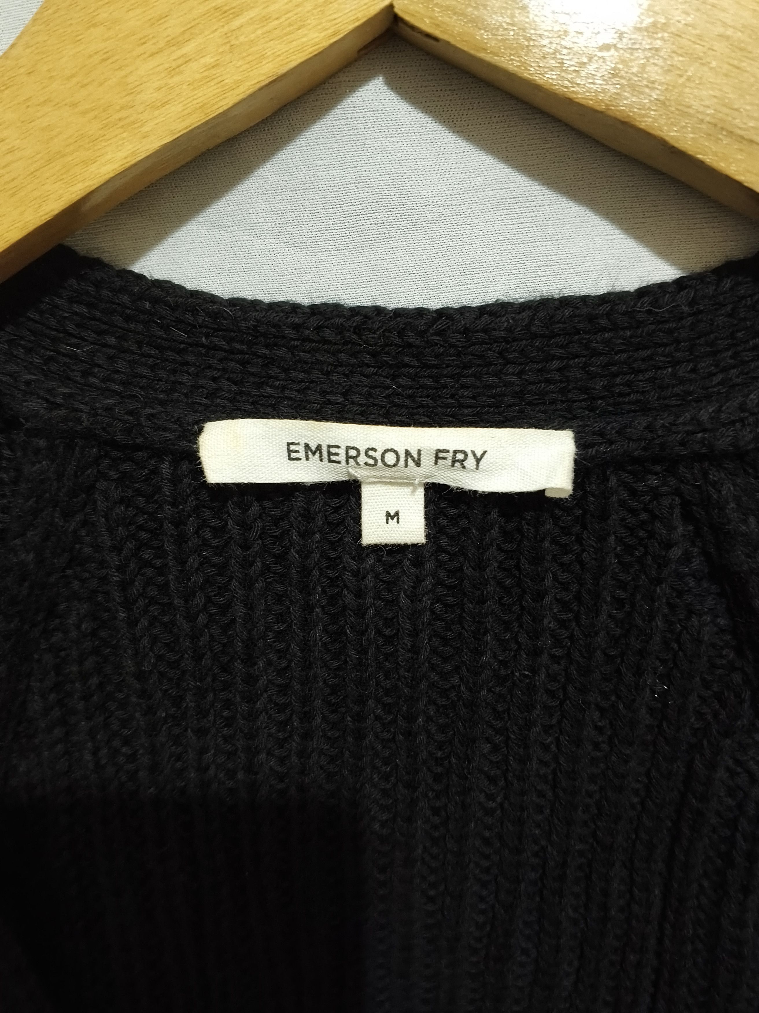 Emerson Fry 🔥Emerson Fry Low V Neck Black Organic Cardigan Size M / US 6-8 / IT 42-44 - 6 Thumbnail