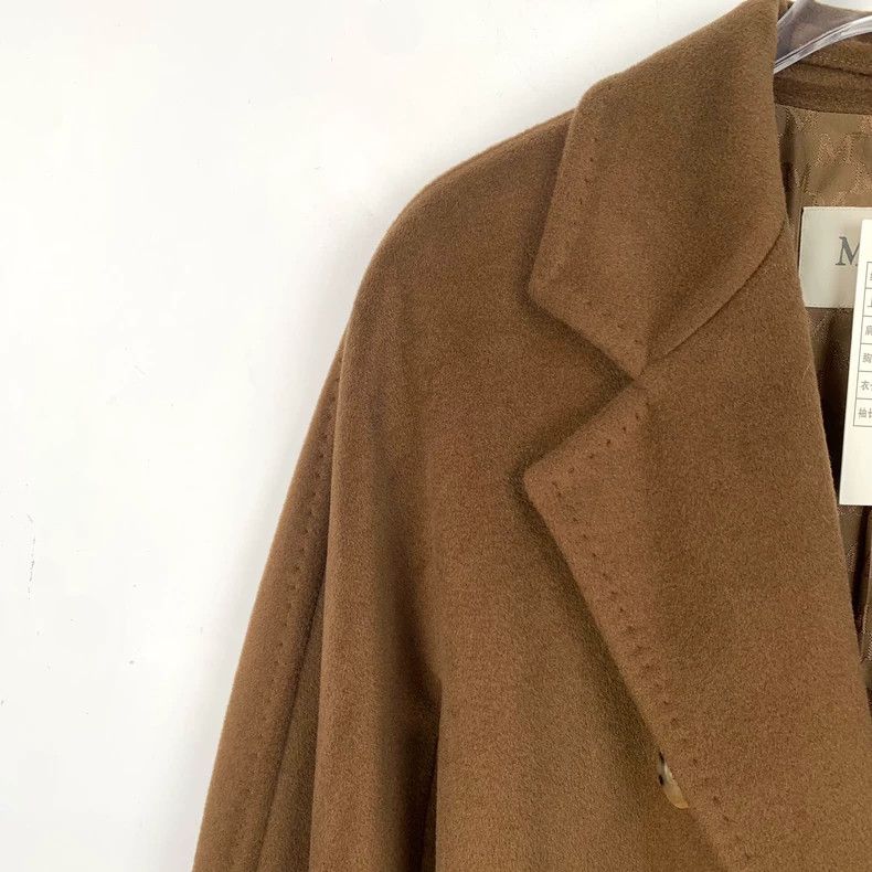 Max Mara Max Mara 101801 Brown Sheep Wool Lapel Double-breasted Fli Size XXS / US 00 / IT 34 - 3 Thumbnail