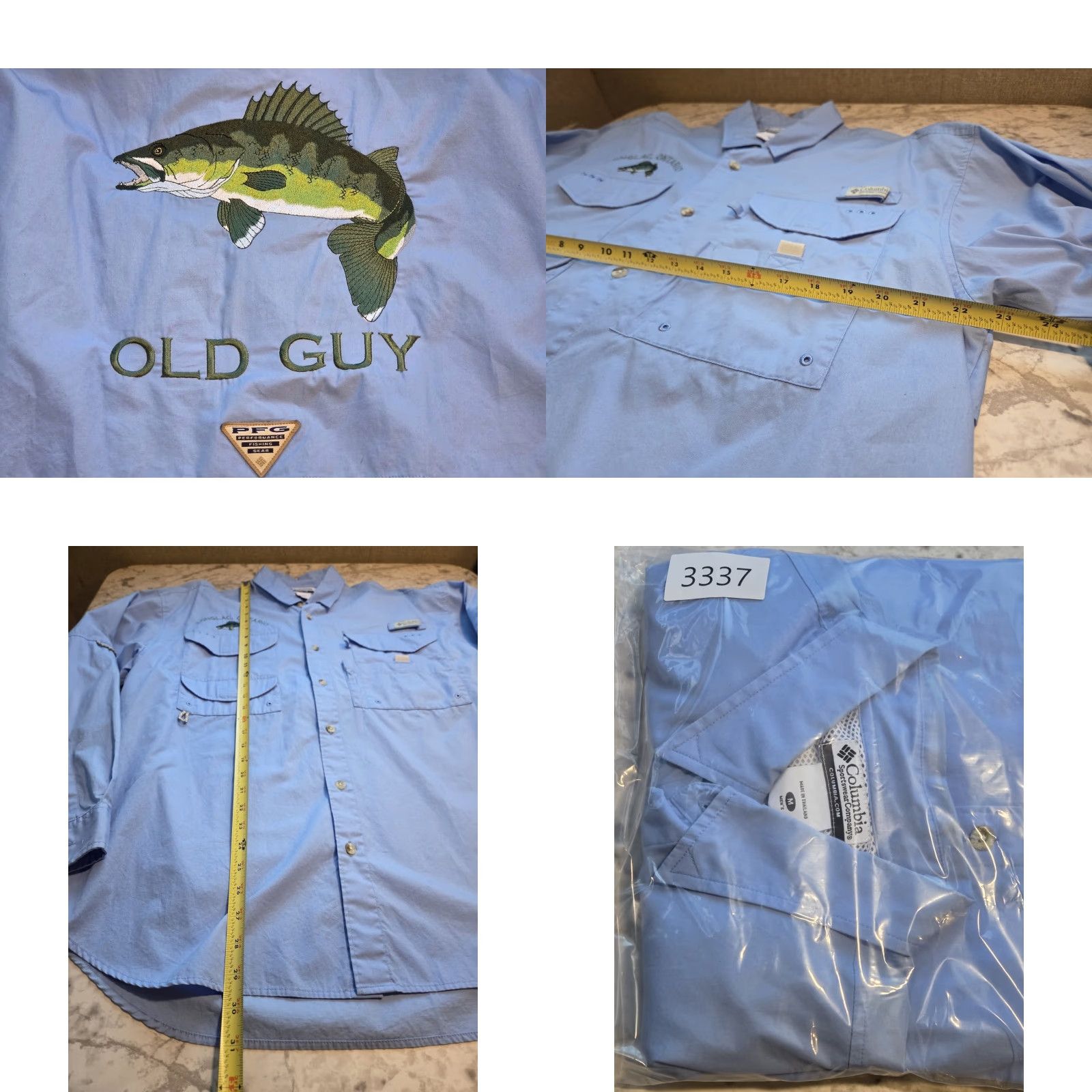 Vintage Columbia PFG Shirt Medium Blue Ventilated Button-Up Embroidered Outdoor UV Protection Pockets Men's Regular M (Long Sleeve) Size US M / EU 48-50 / 2 - 8 Thumbnail