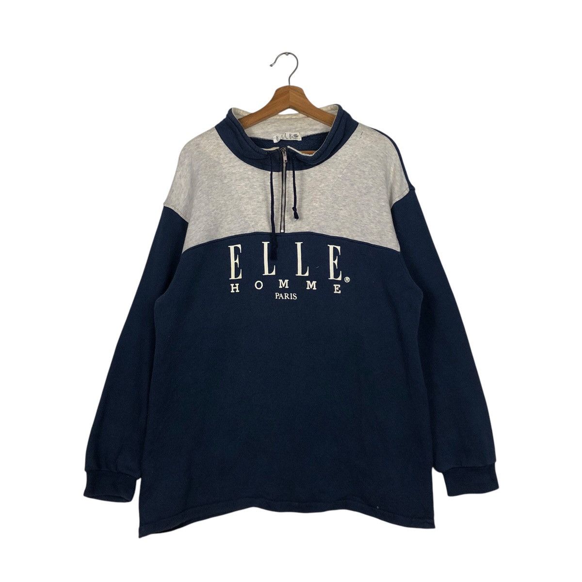 Japanese Brand × Vintage 📌Vintage Half Zipper Sweatshirt Collar Elle Homme Paris Size US L / EU 52-54 / 3 - 2 Thumbnail