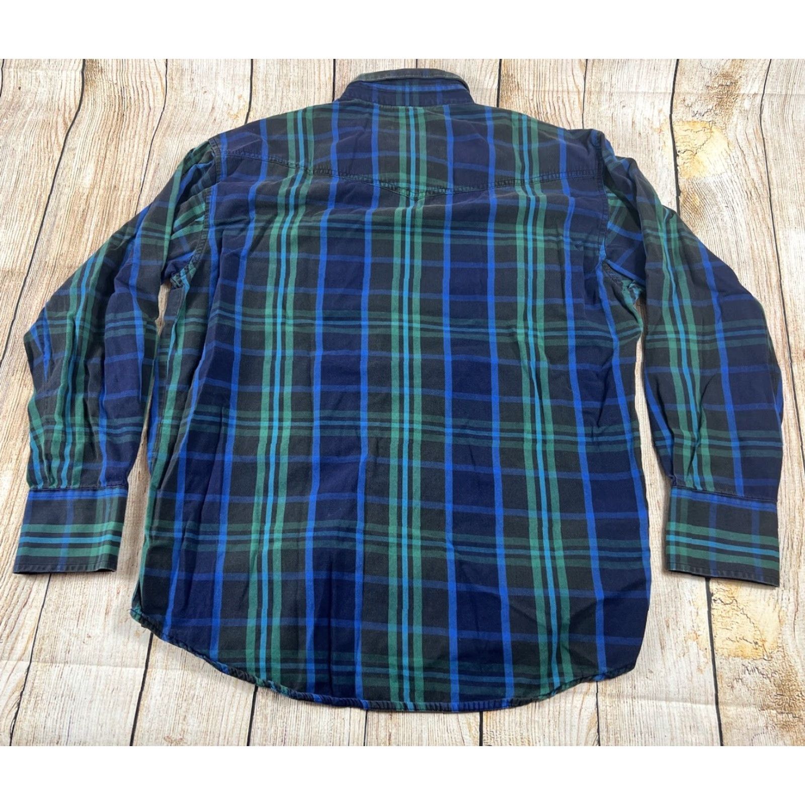 Wrangler VINTAGE Wrangler Button-Up Shirt Men L Blue Plaid Western Pearl Snap Long Sleeve Button-Up Shirt Mens Western L Blue Plaid Size US L / EU 52-54 / 3 - 2 Thumbnail