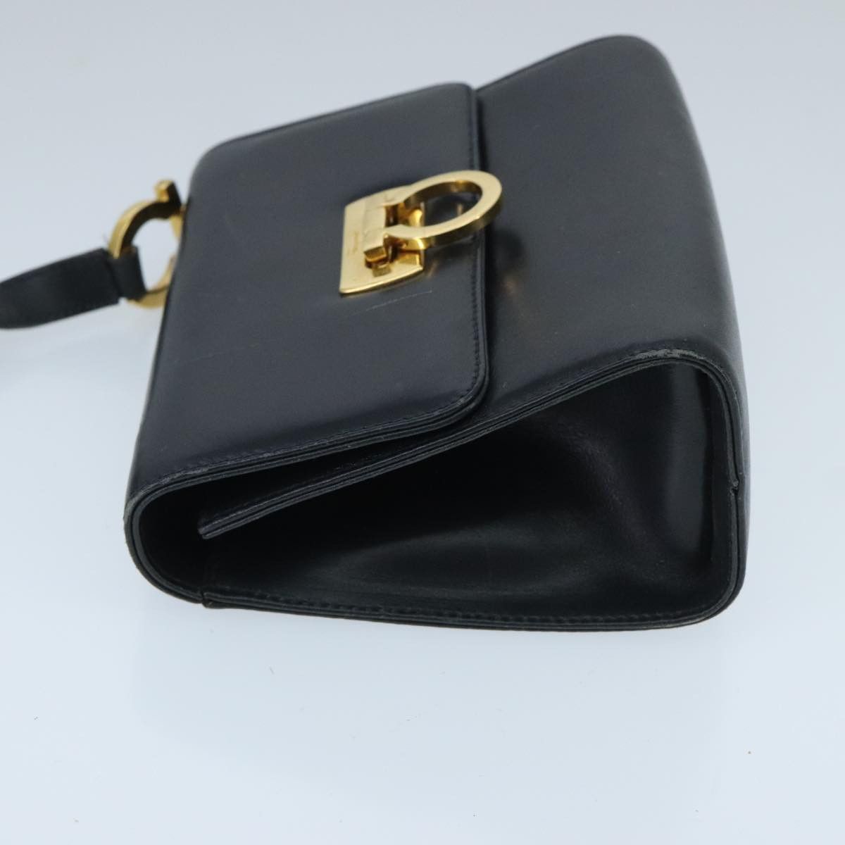 Salvatore Ferragamo Salvatore Ferragamo Gancini Shoulder Bag Leather Navy Gold Size ONE SIZE - 4 Thumbnail