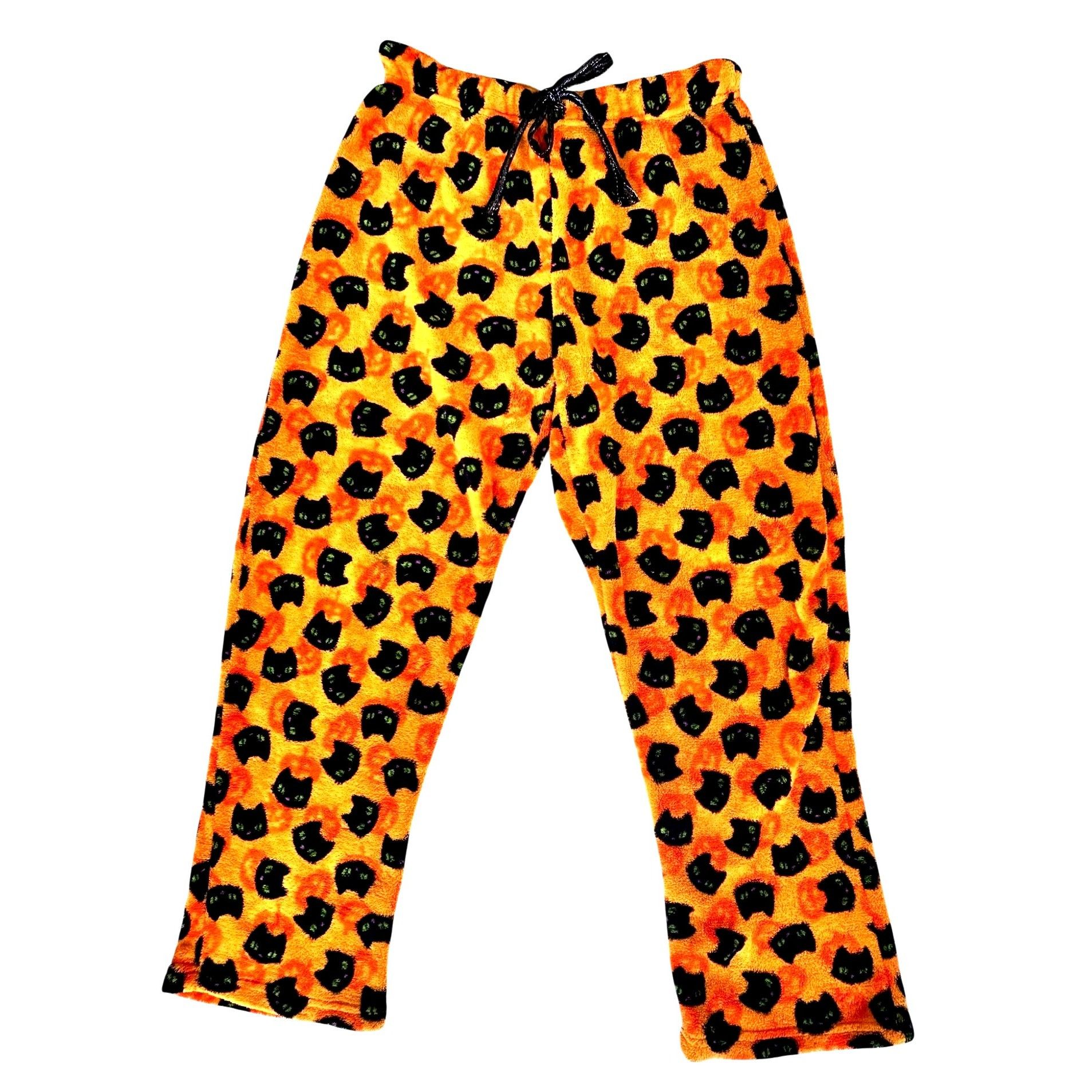 Other Pillow Talk Pajama Bottoms Medium Black Cats Jack O Lanterns Size 30" / US 8 / IT 44 - 1 Thumbnail