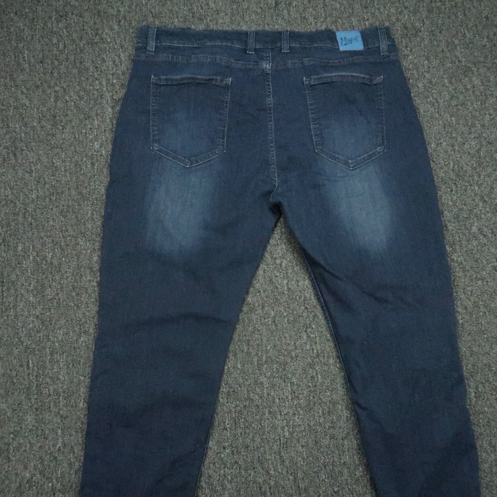 Vintage Mugsy Jeans Mens 42x30 Blue Fultons Straight Stretch 5 Pocket Jeans Size US 42 / EU 58 - 5 Thumbnail