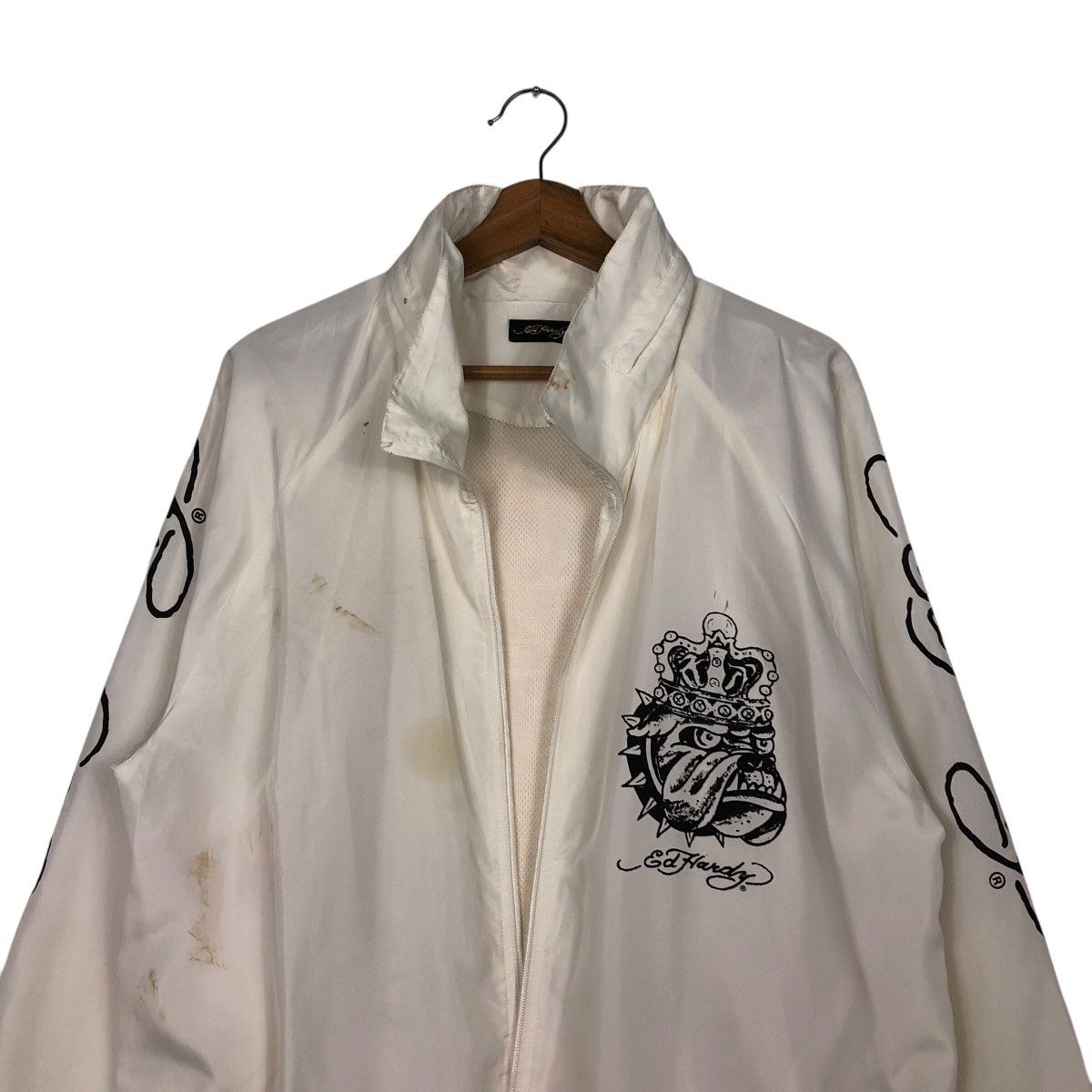 Japanese Brand 📌Vintage Zipper Jacket Ed Hardy Big Logo Design Embroidered Size US XL / EU 56 / 4 - 4 Thumbnail
