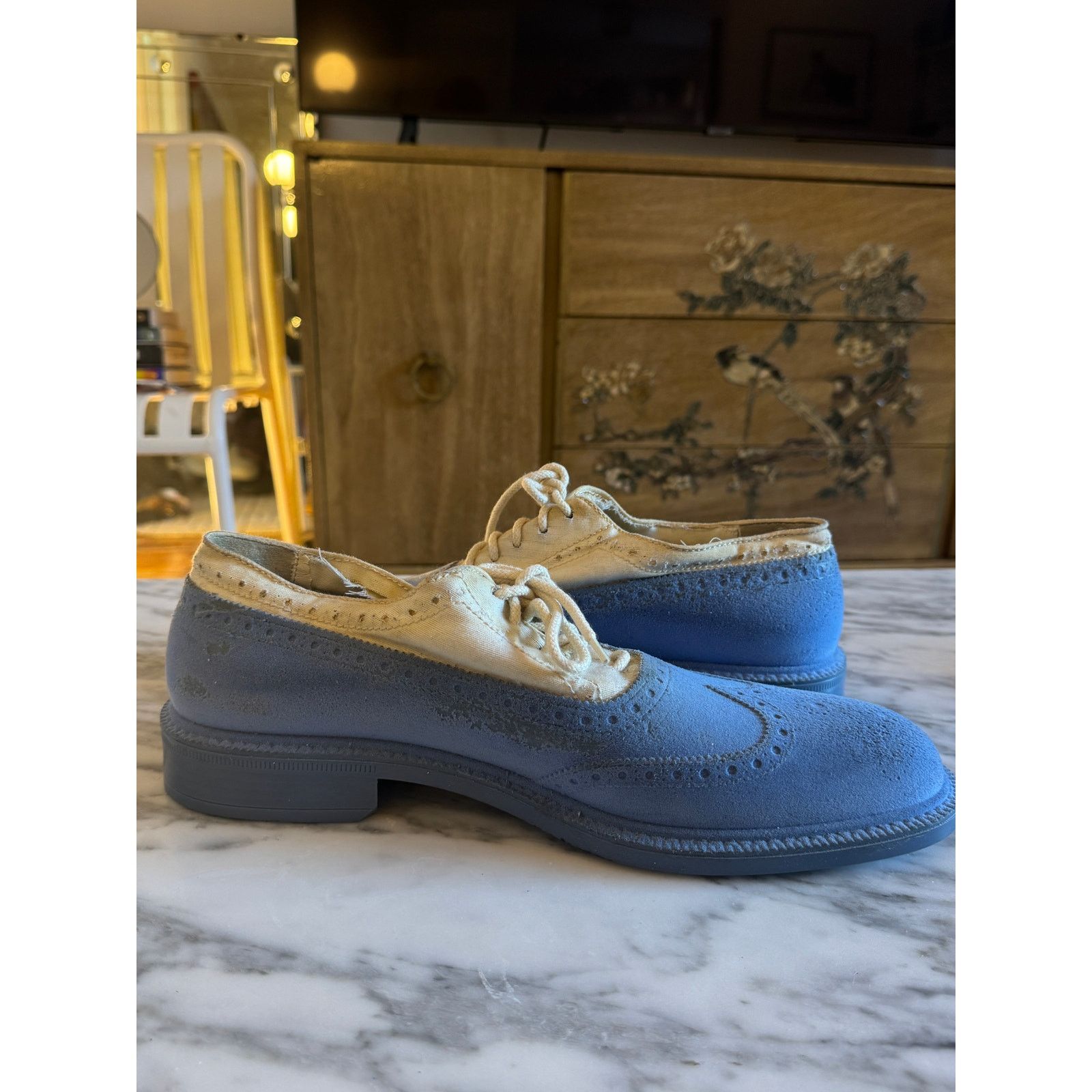 Vivienne Westwood Vivienne Westwood Baby Blue Suede Brogues Size US 12 / EU 45 - 4 Thumbnail