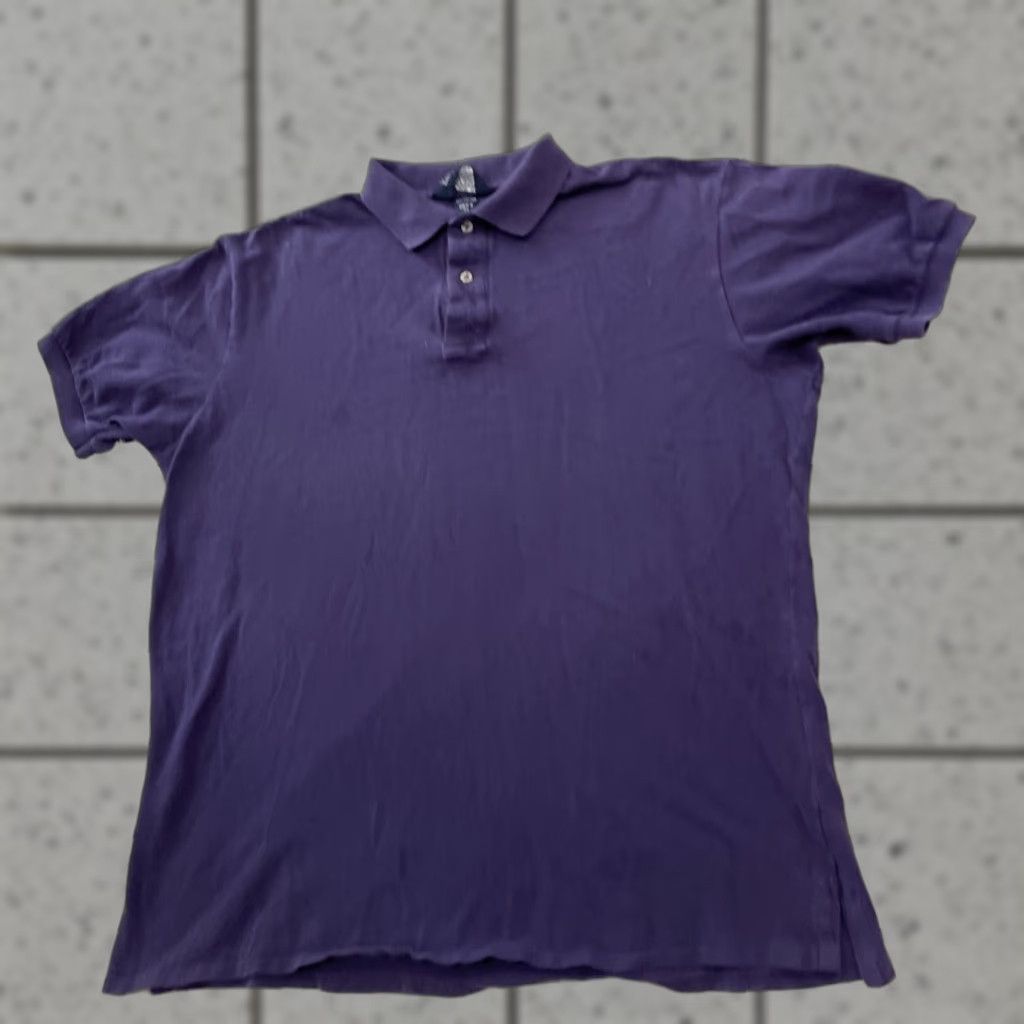 Lands' End Lands' End Polo Shirt Mens XL Purple Vintage 90s Preppy Made USA Retro Knit Cotton Solid Short Sleeve Button Chest 52"} Size US XL / EU 56 / 4 - 1 Thumbnail